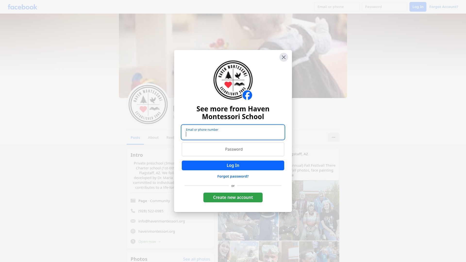 Screenshot of havenmontessori.org