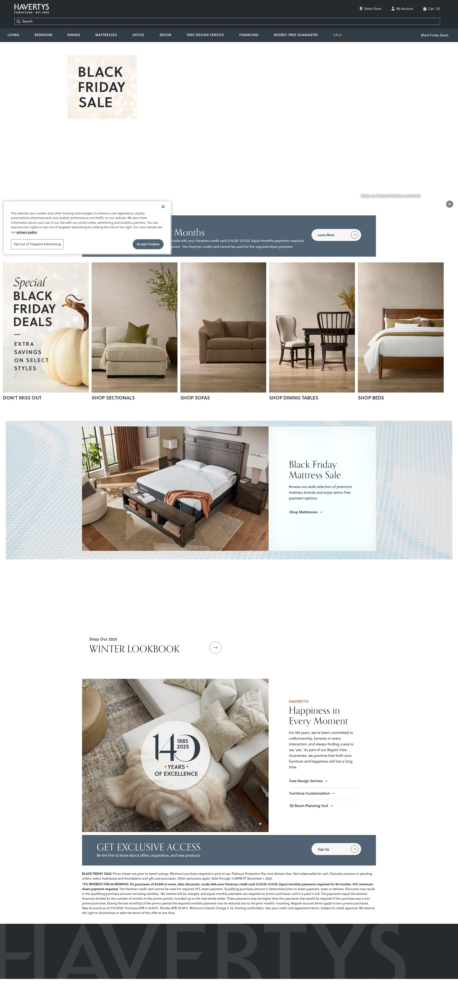 Screenshot of havertys.com