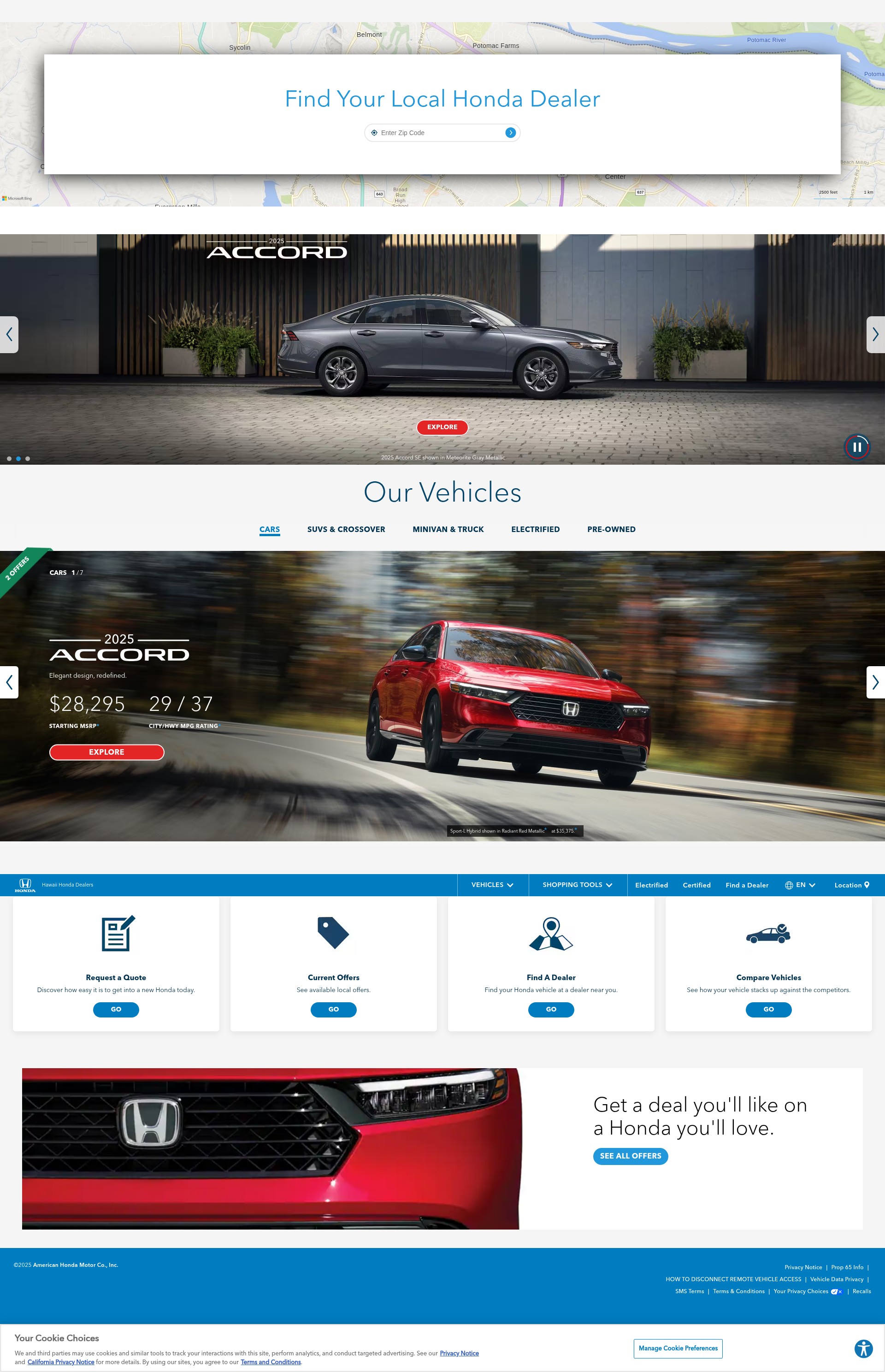 Screenshot of hawaii.hondadealers.com