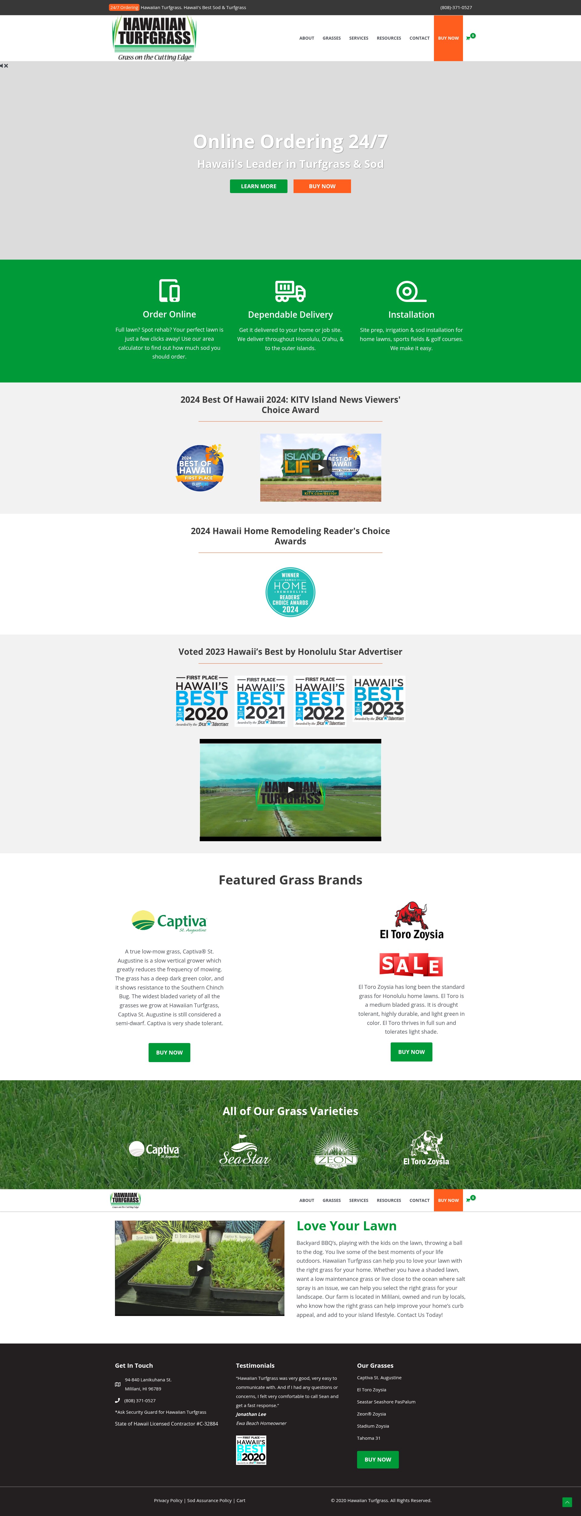 Screenshot of hawaiianturfgrass.com