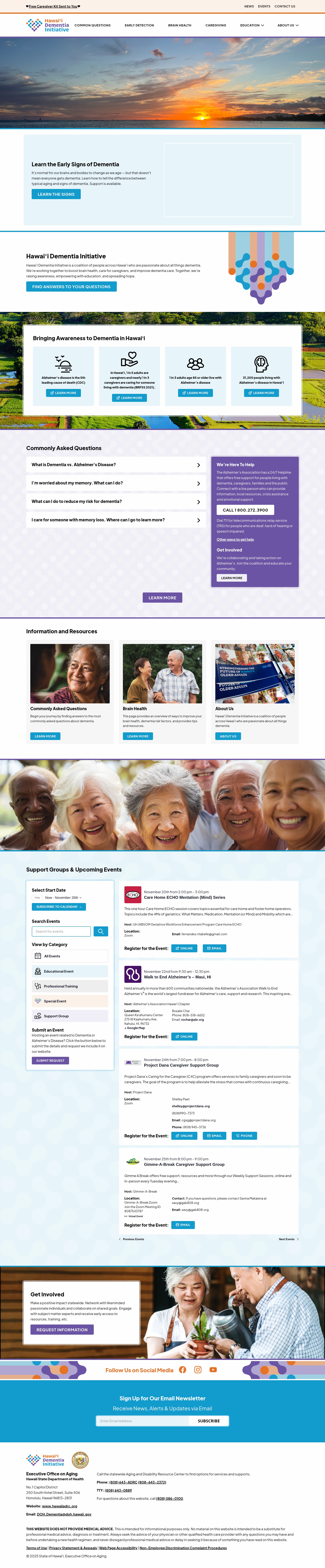Screenshot of hawaiidementia.org