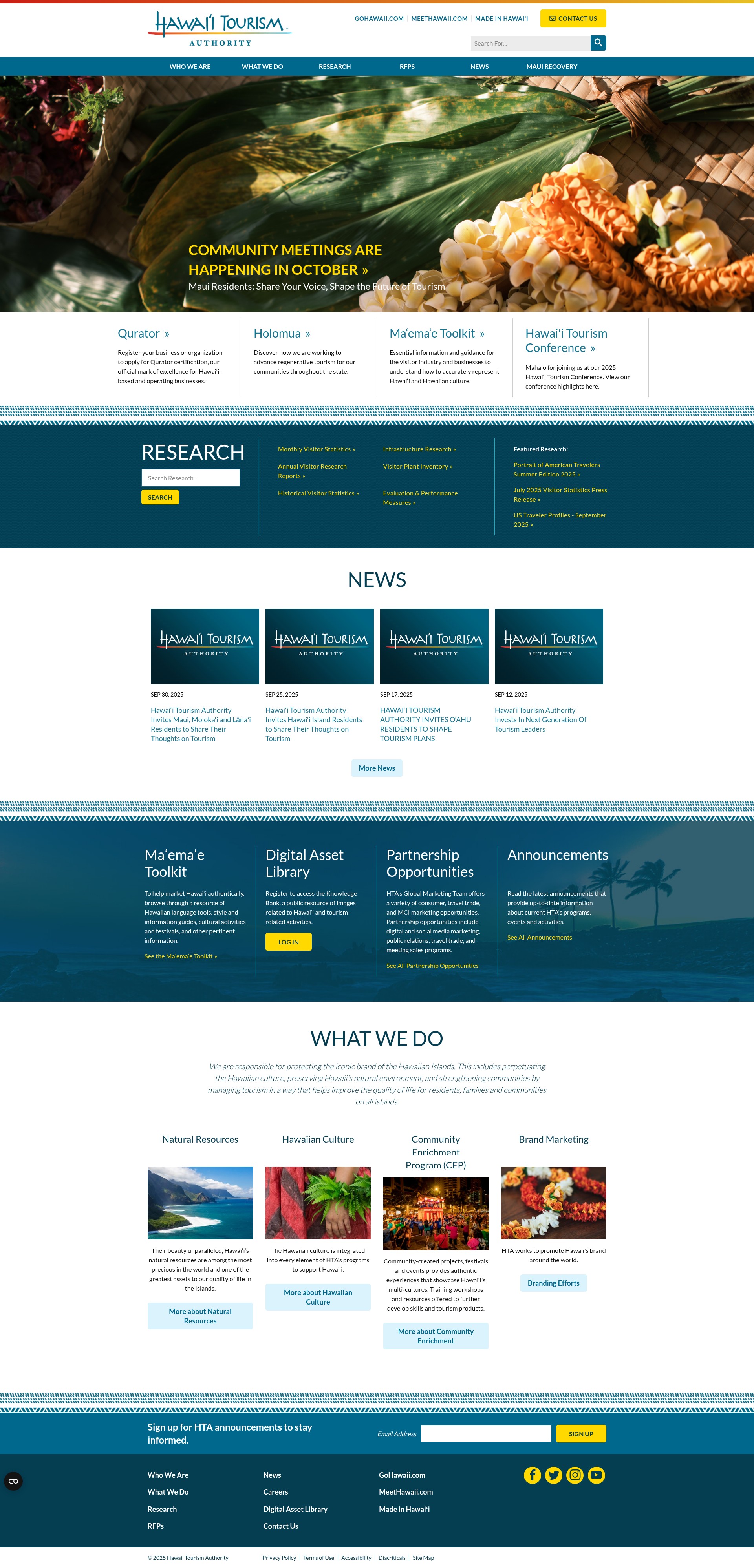 Screenshot of hawaiitourismauthority.org