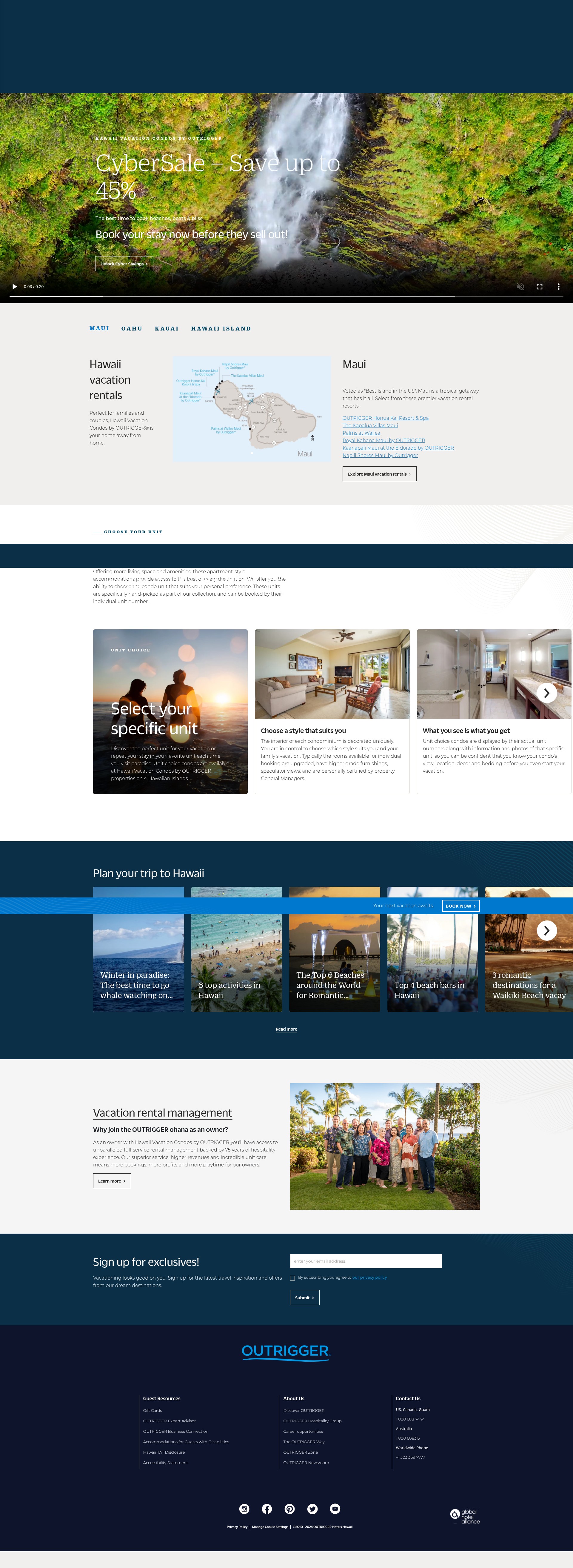 Screenshot of hawaiivacationcondos.outrigger.com