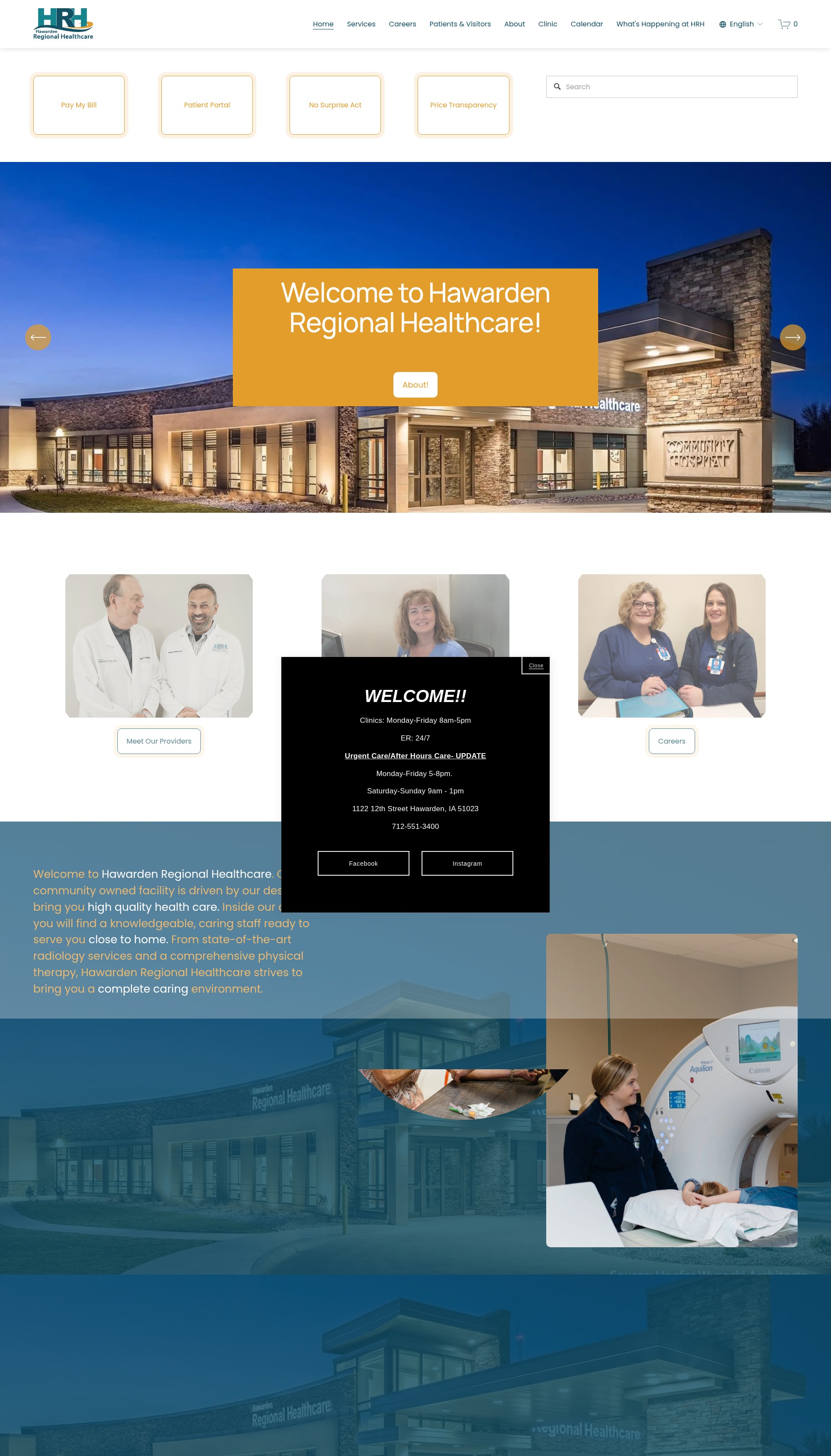 Screenshot of hawardenregionalhealthcare.com