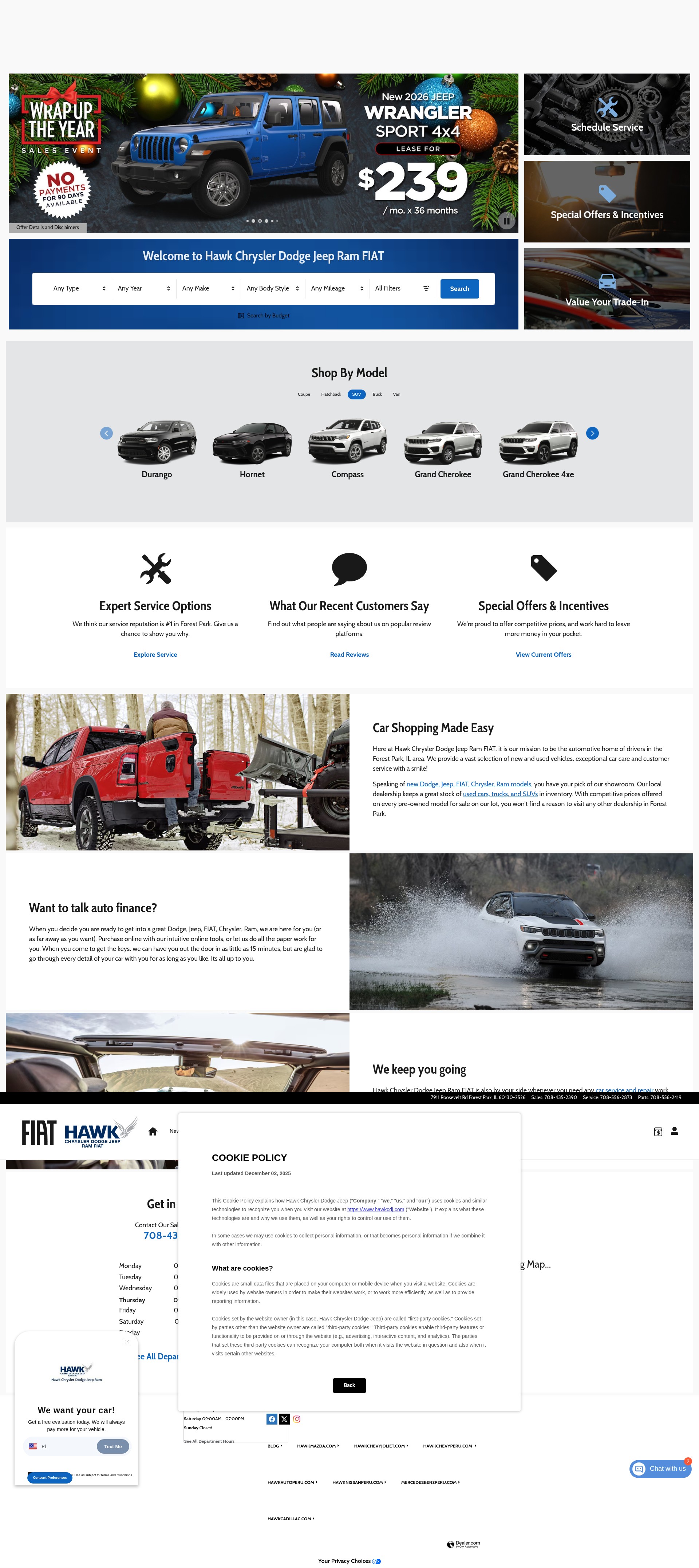 Screenshot of hawkcdj.com