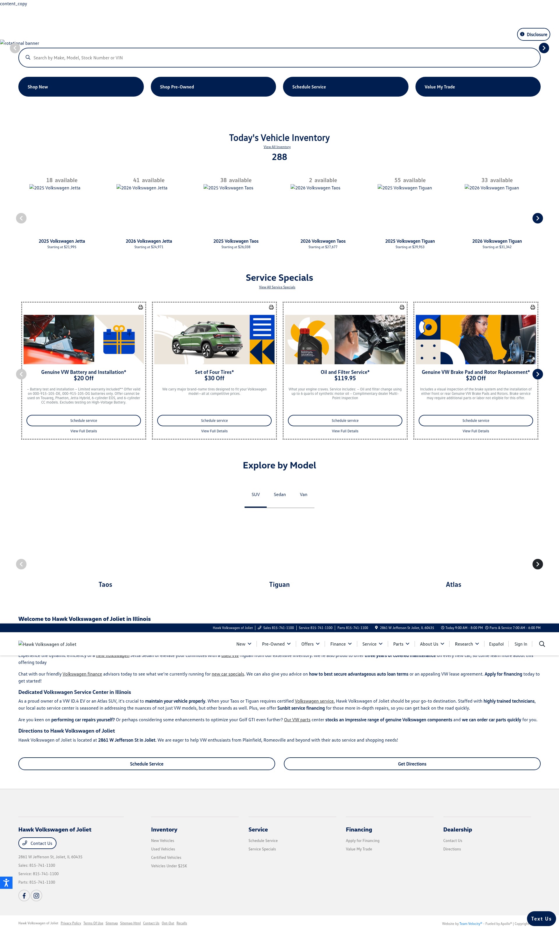 Screenshot of hawkvw.com