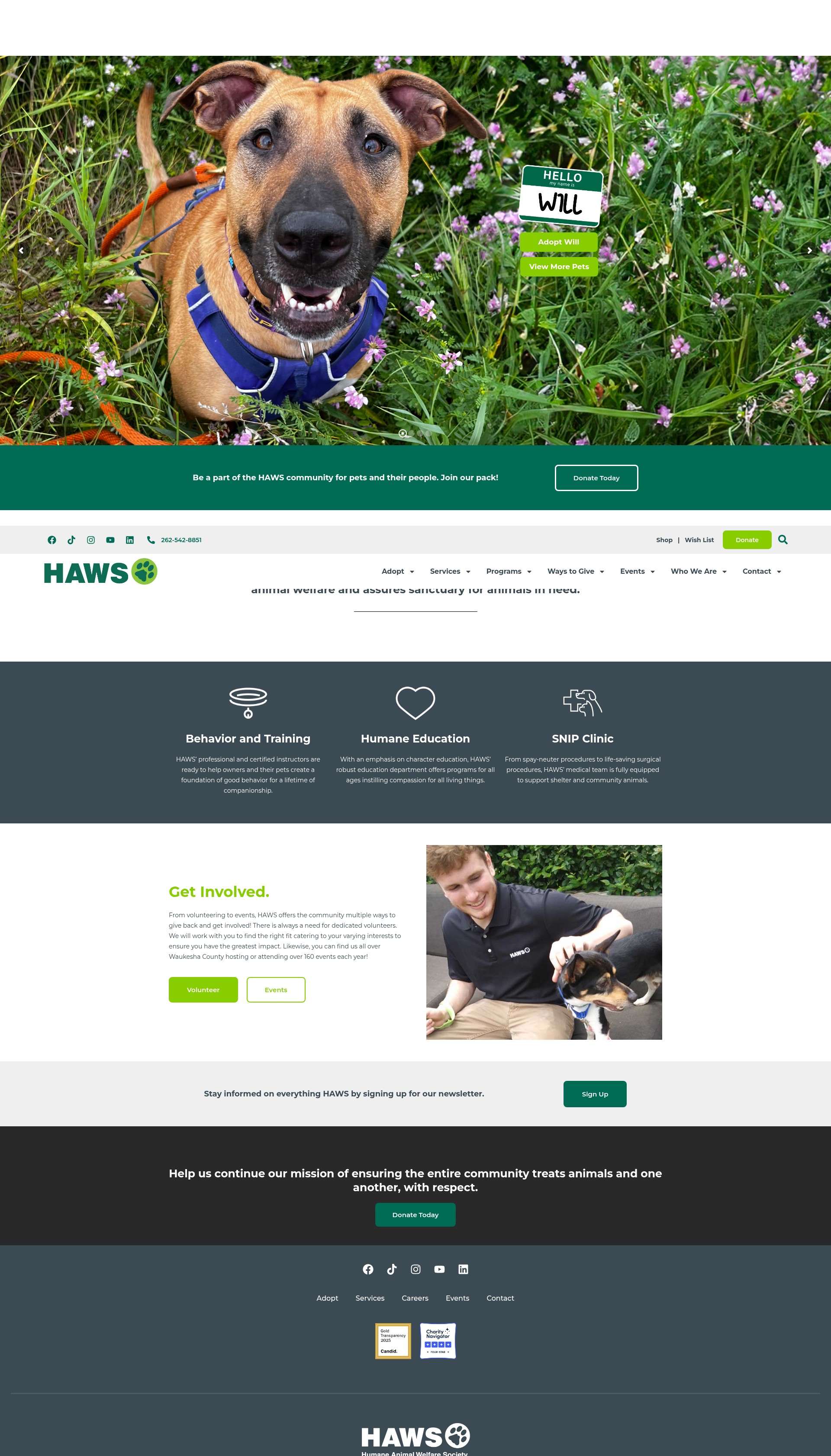 Screenshot of hawspets.org
