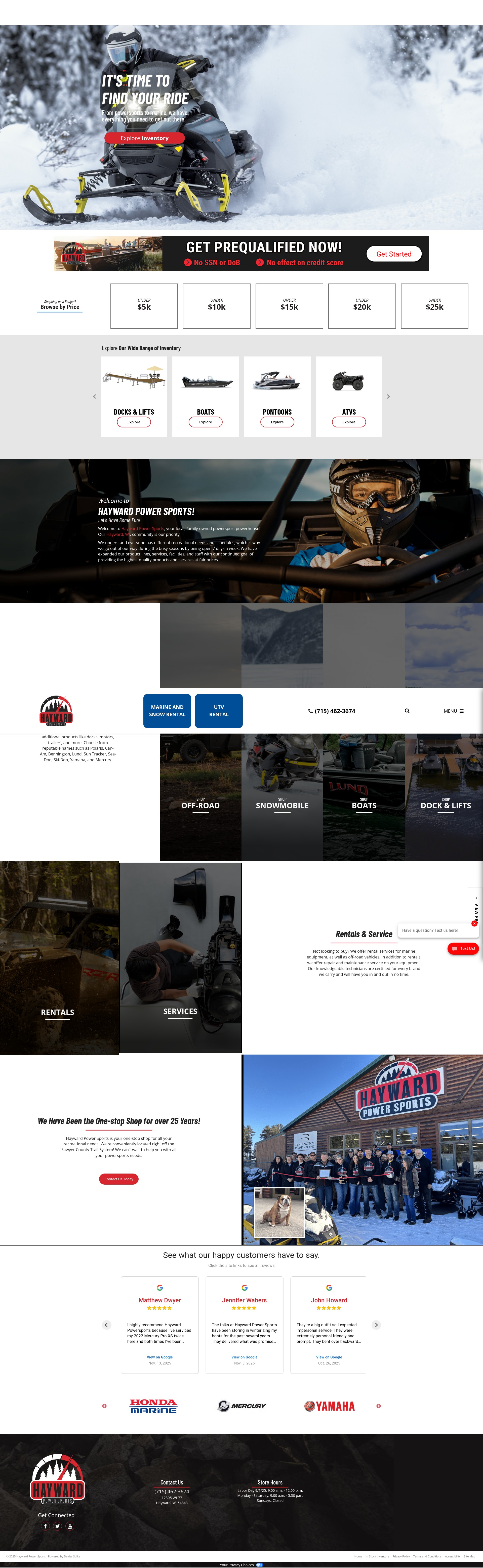 Screenshot of haywardpowersports.com