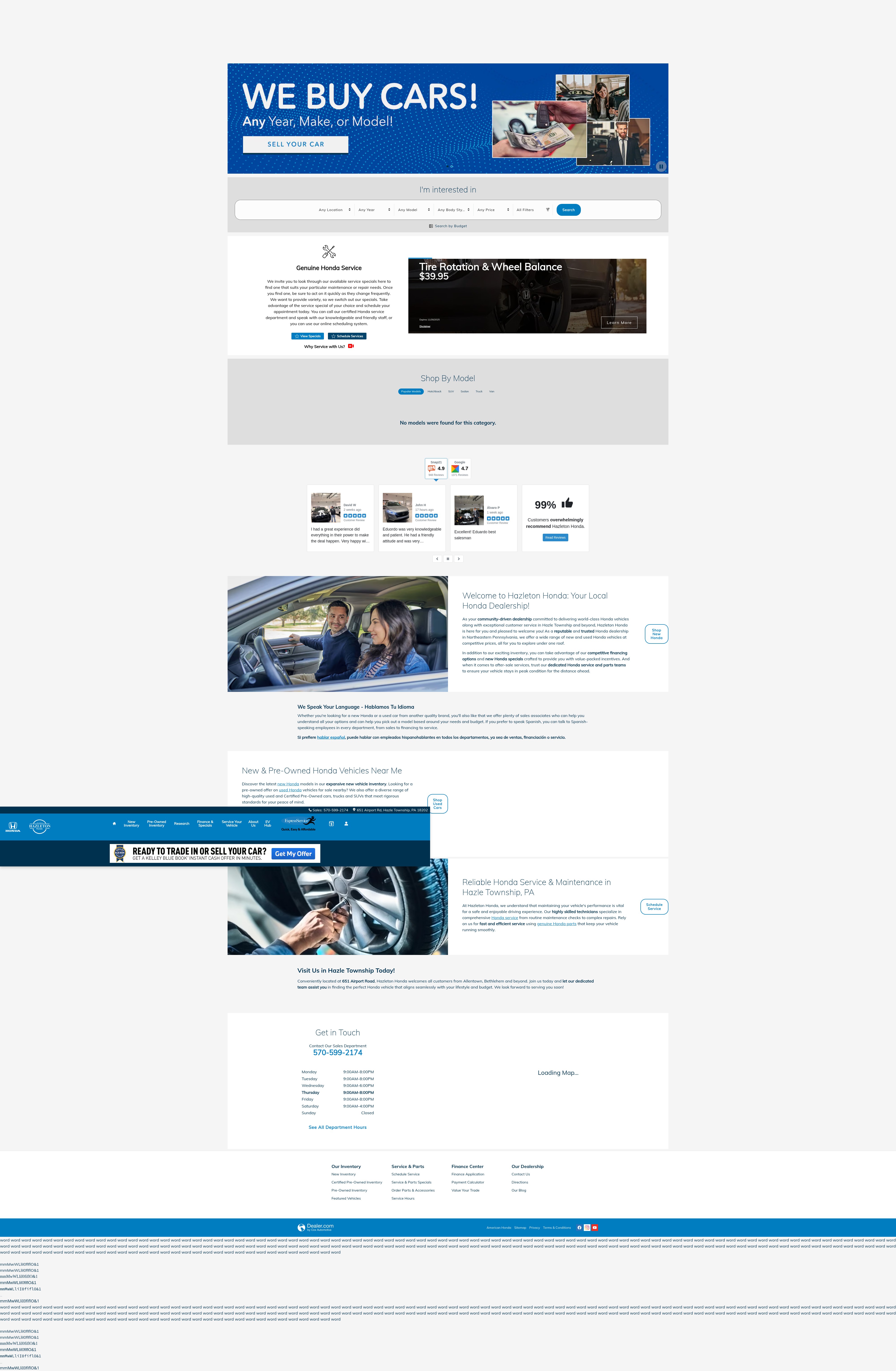 Screenshot of hazletonhonda.com