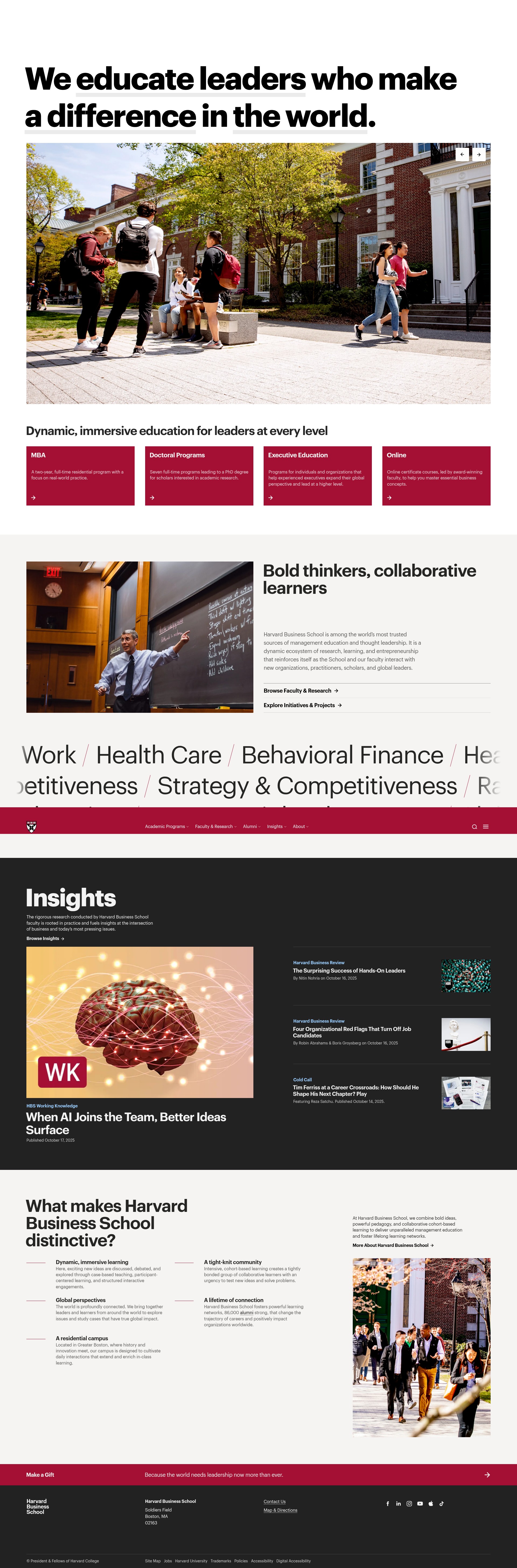 Screenshot of hbs.edu