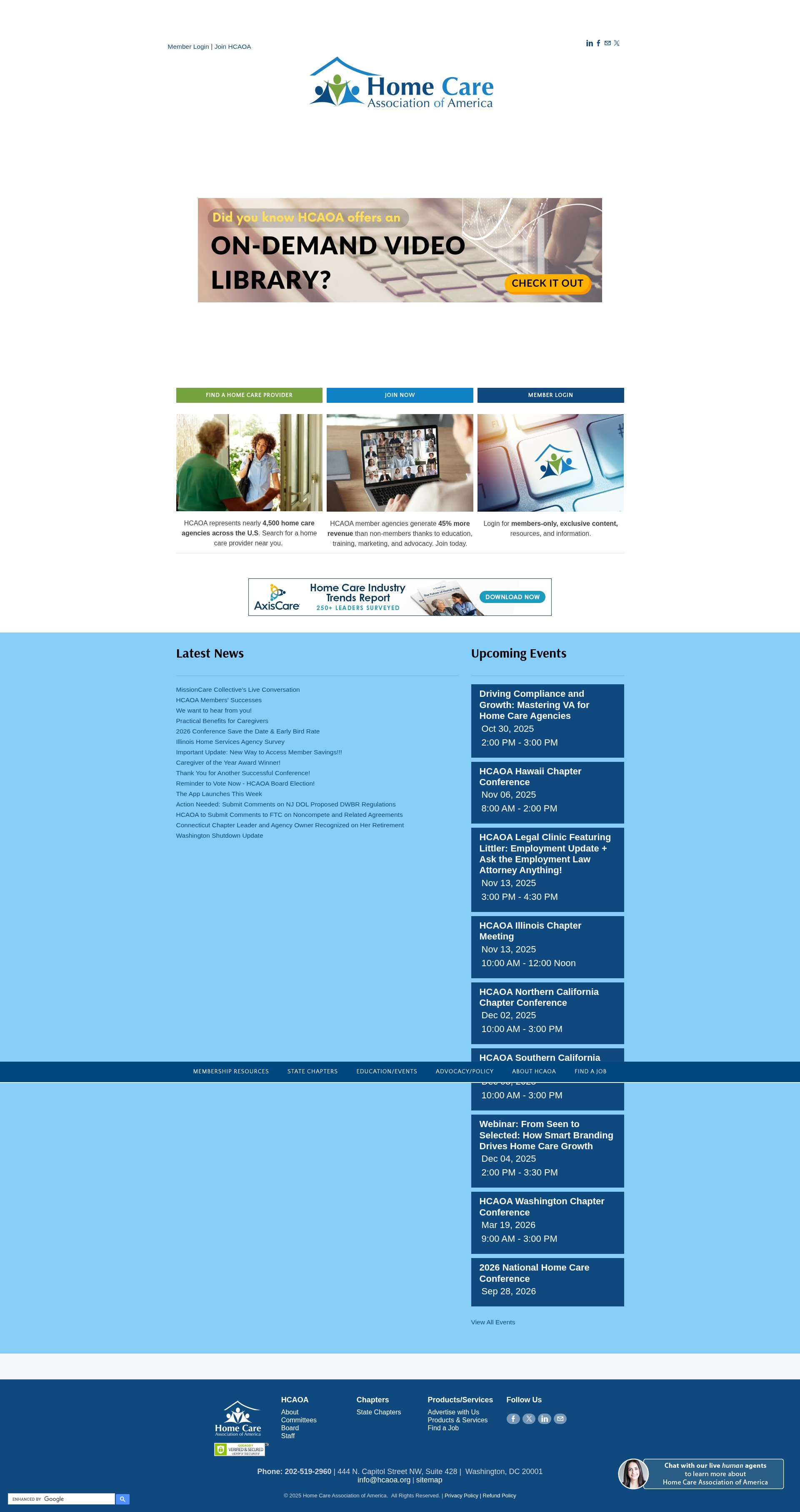 Screenshot of hcaoa.org