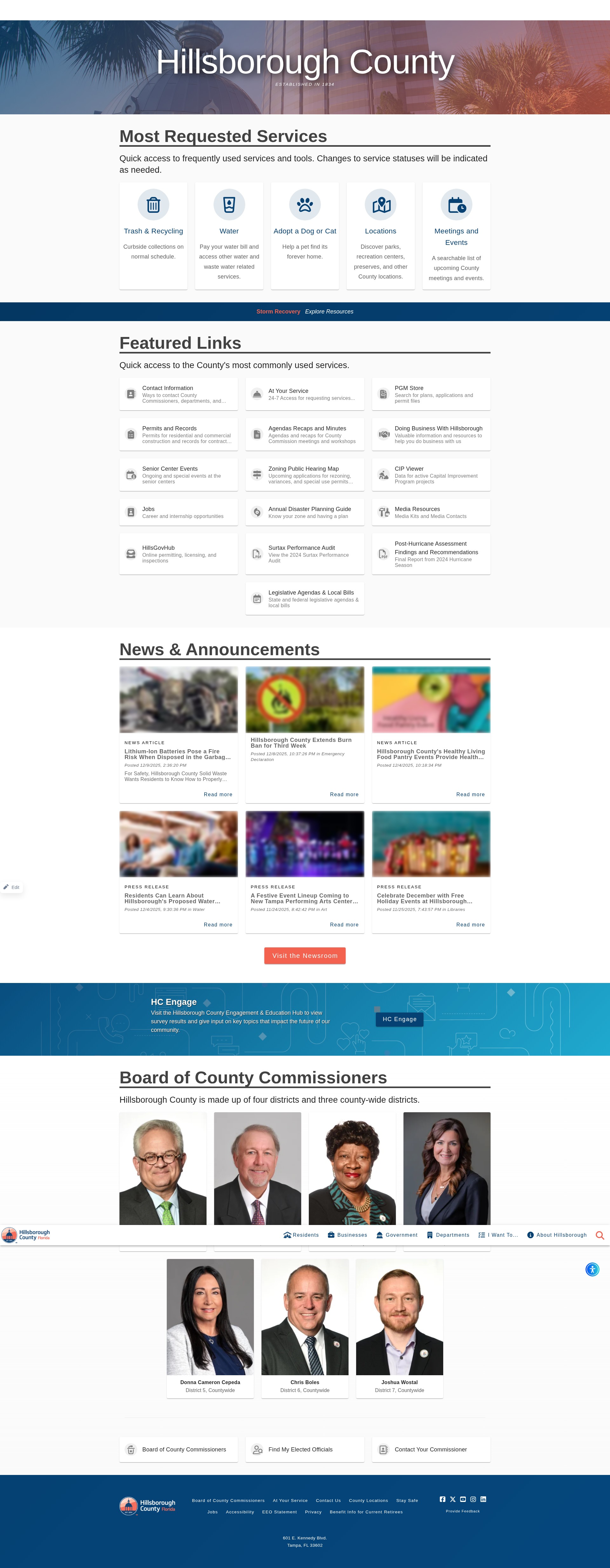 Screenshot of hcfl.gov