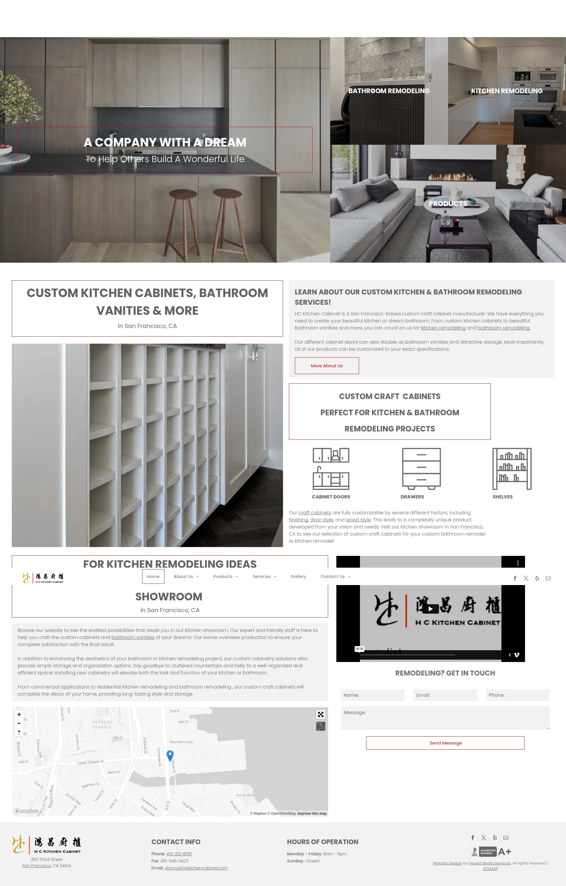 Screenshot of hckitchencabinet.com