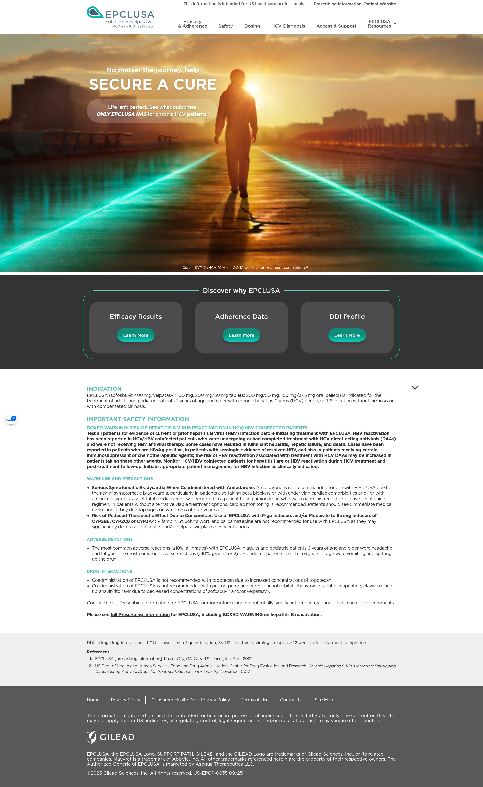 Screenshot of hcp.epclusa.com