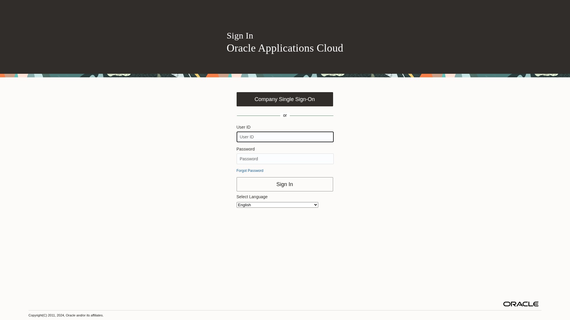 Screenshot of hcsb.fa.us2.oraclecloud.com