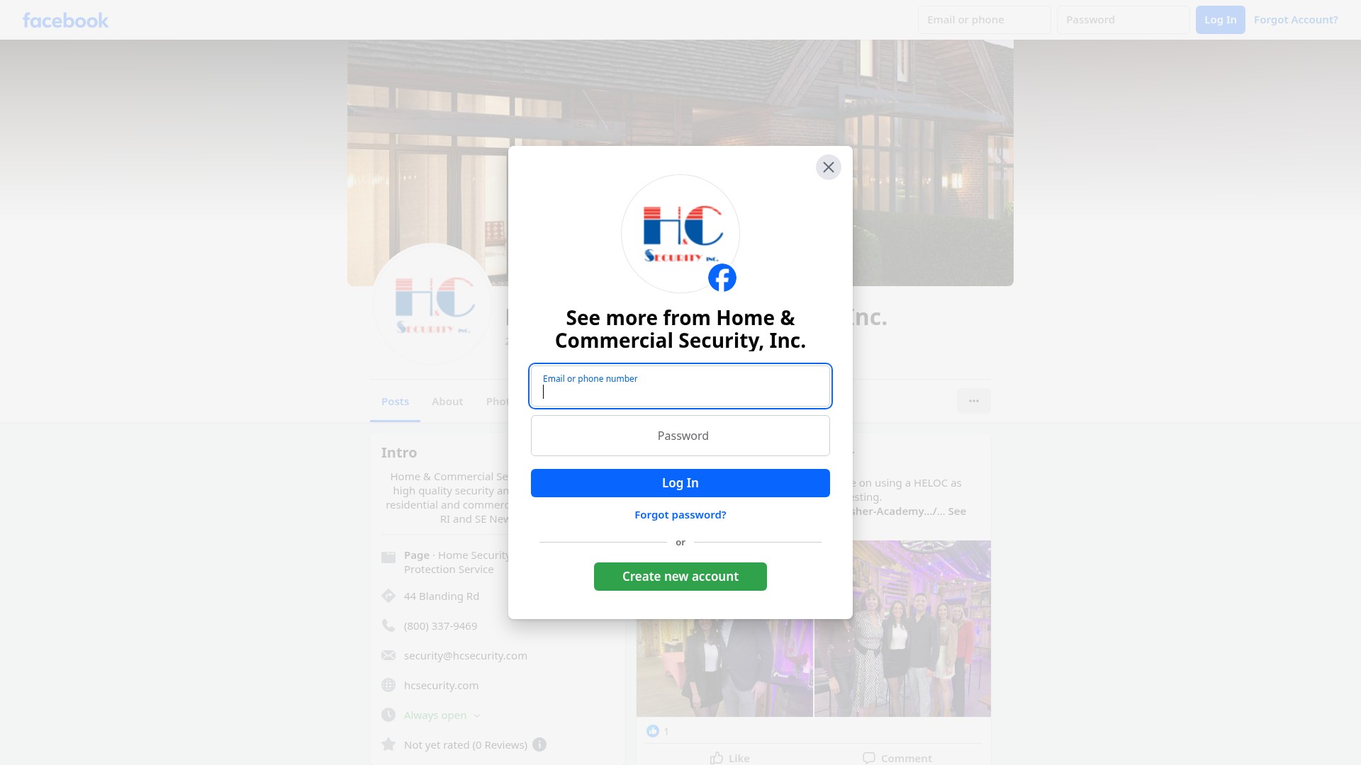 Screenshot of hcsecurity.com
