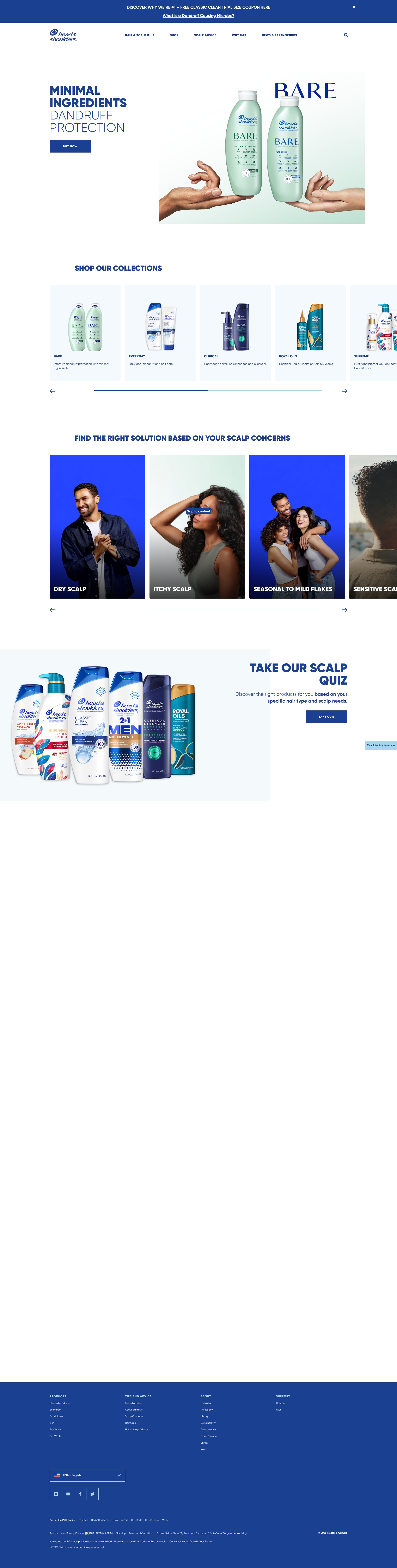Screenshot of headandshoulders.com