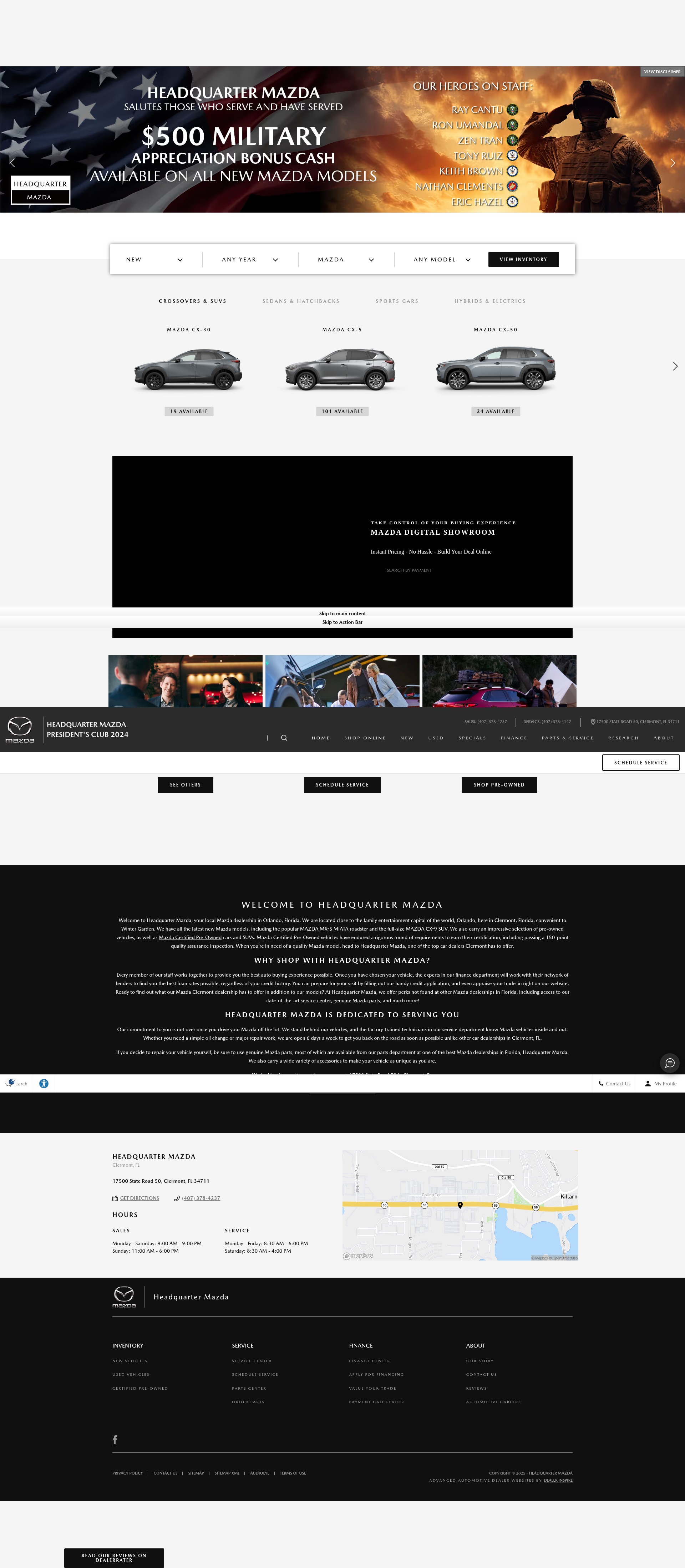 Screenshot of headquartermazda.com