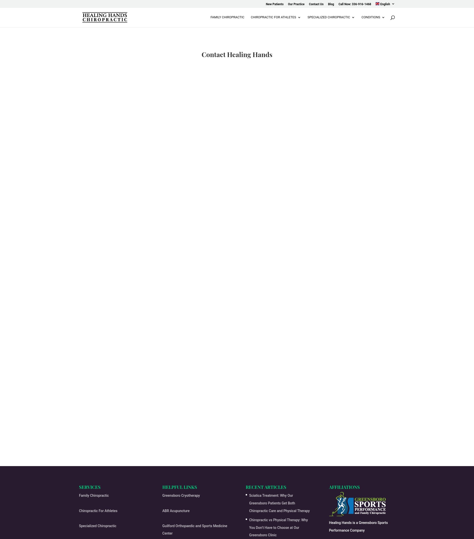 Screenshot of healinghandsgreensboro.com