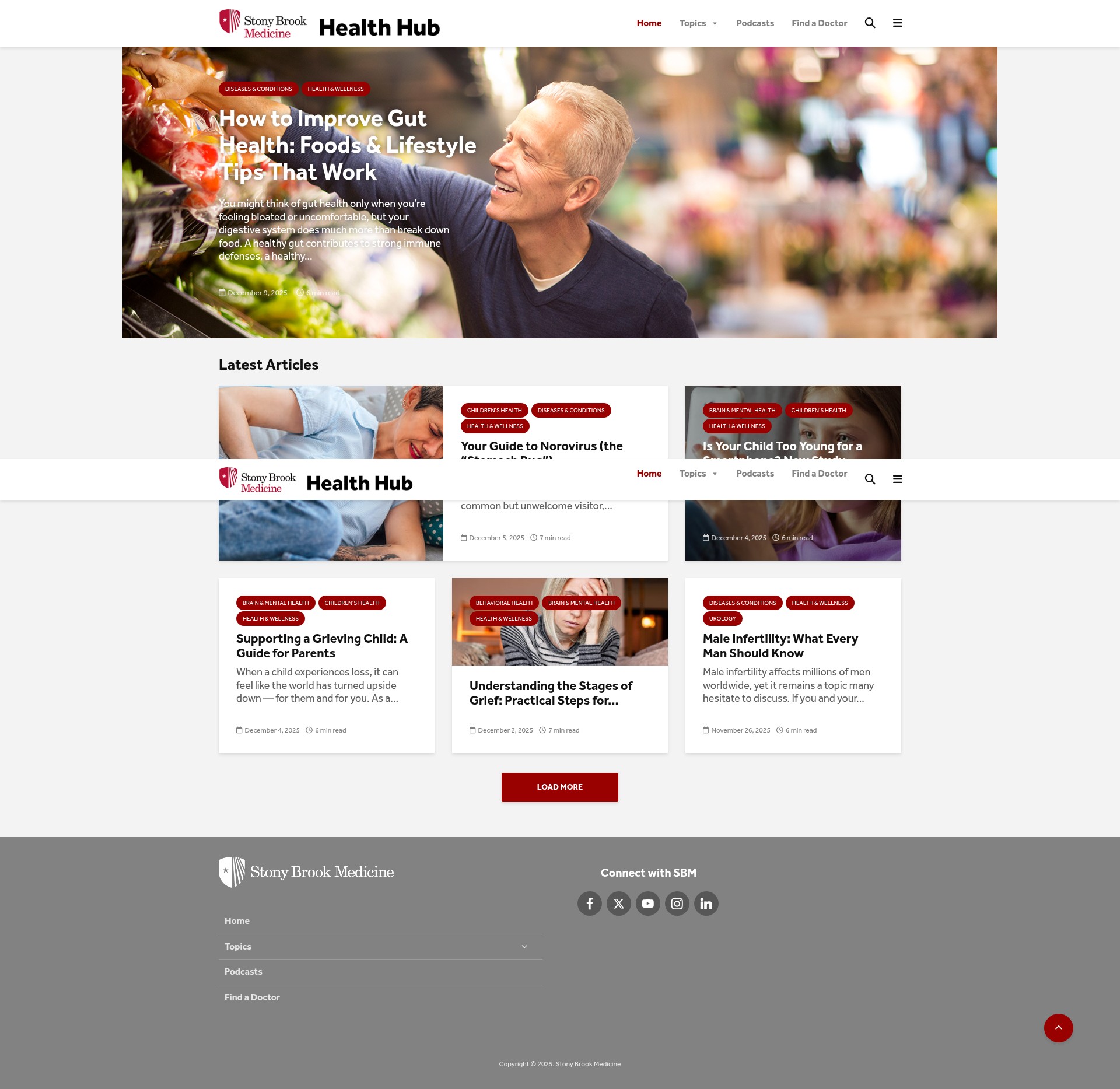 Screenshot of health.stonybrookmedicine.edu