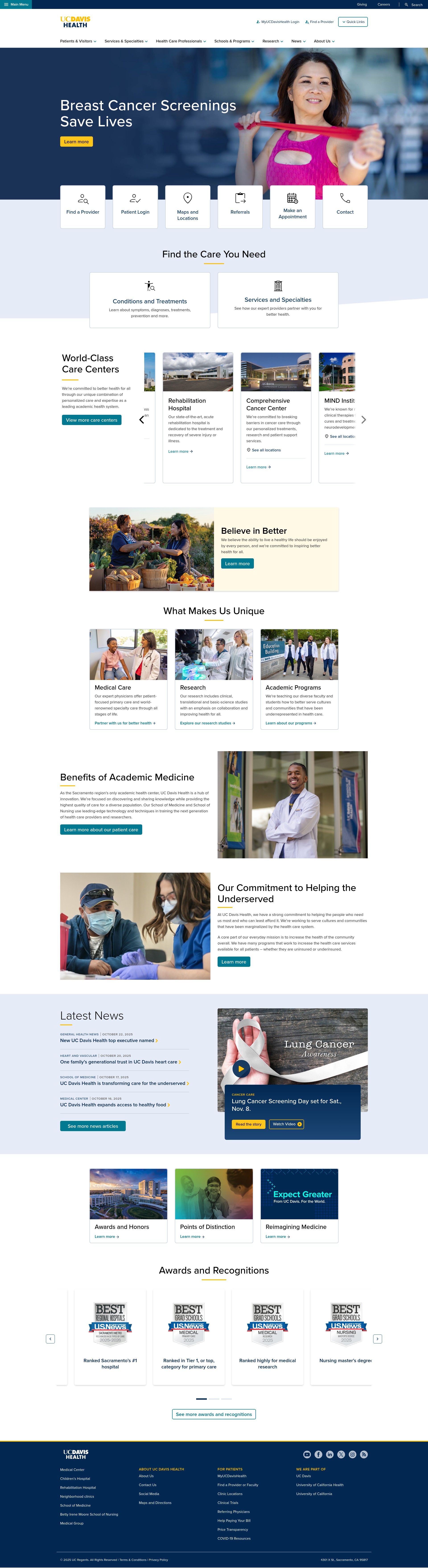Screenshot of health.ucdavis.edu