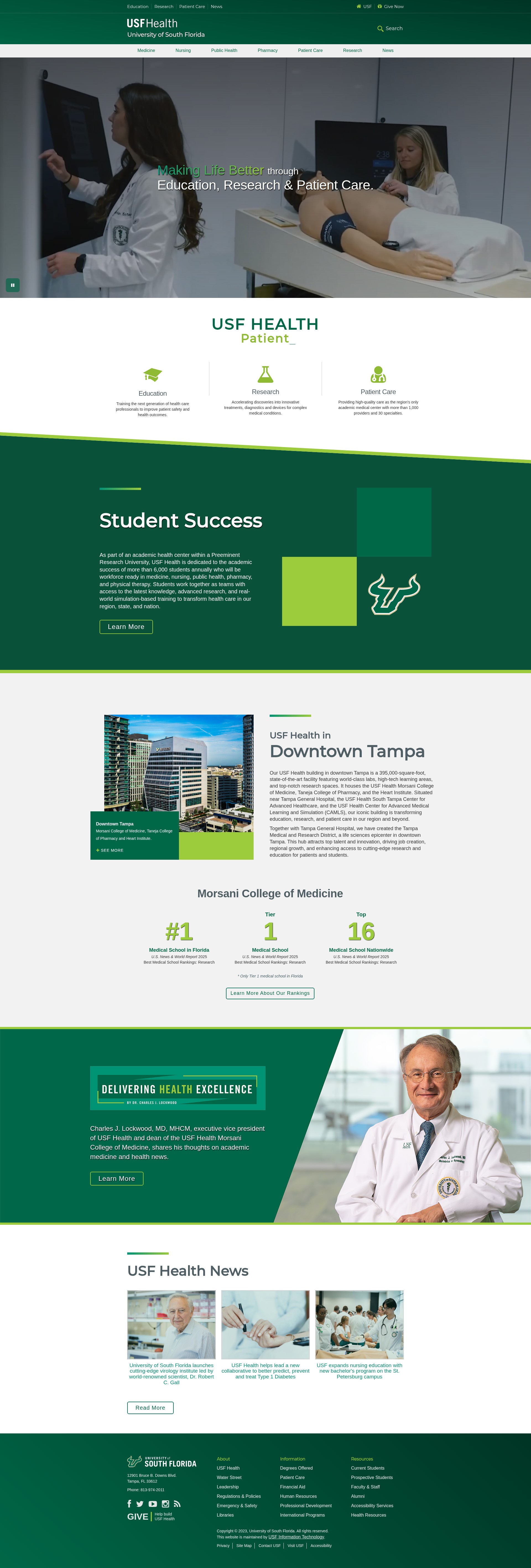 Screenshot of health.usf.edu