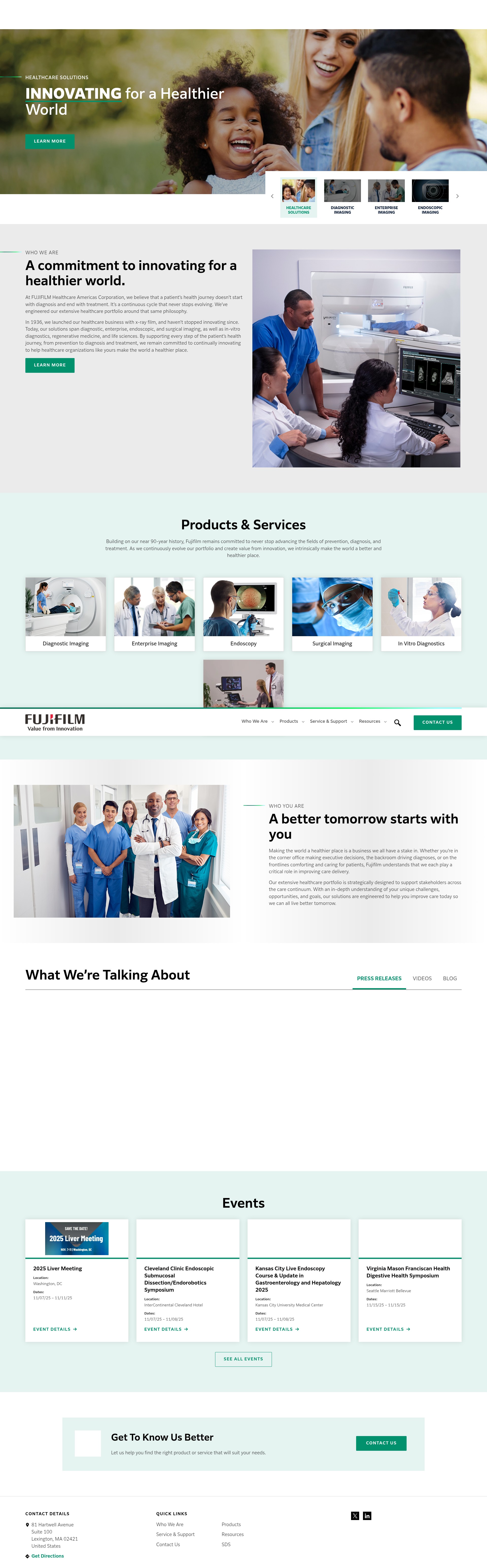 Screenshot of healthcaresolutions-us.fujifilm.com