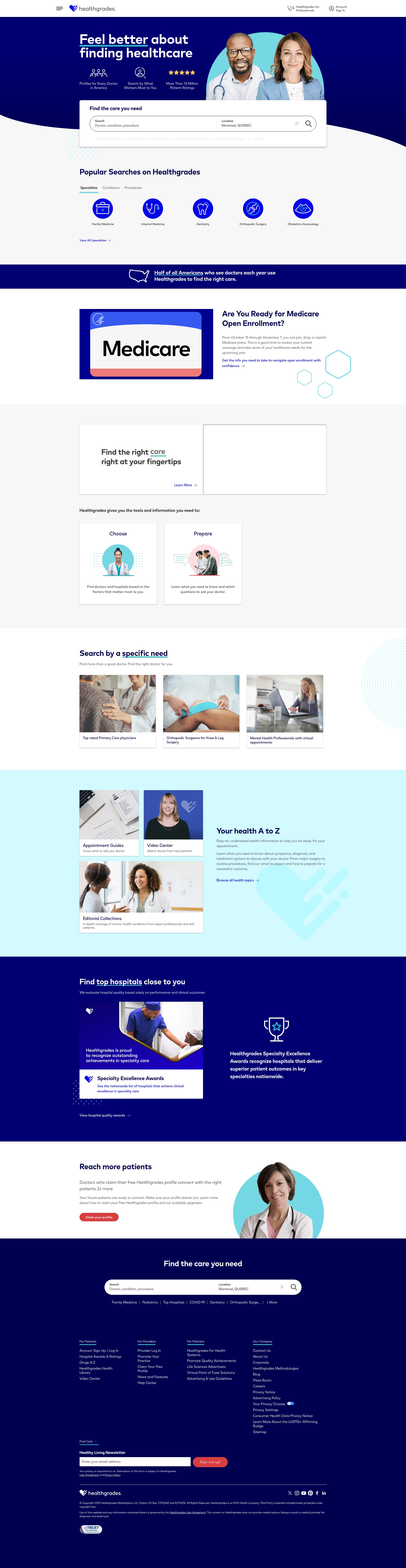 Screenshot of healthgrades.com