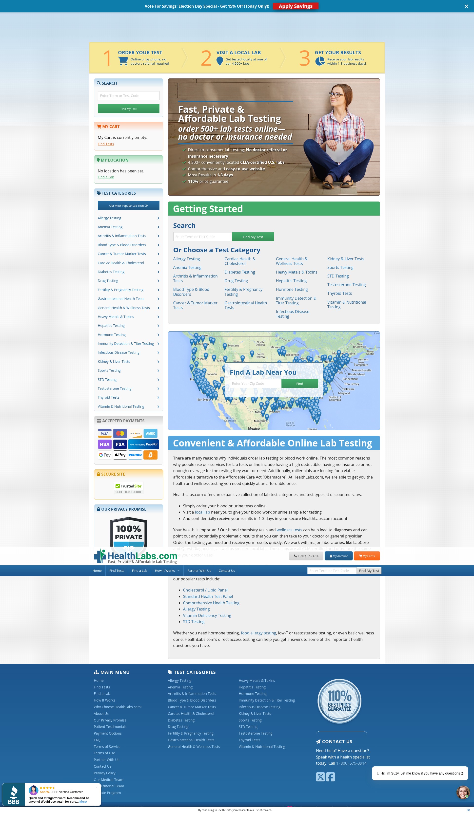 Screenshot of healthlabs.com