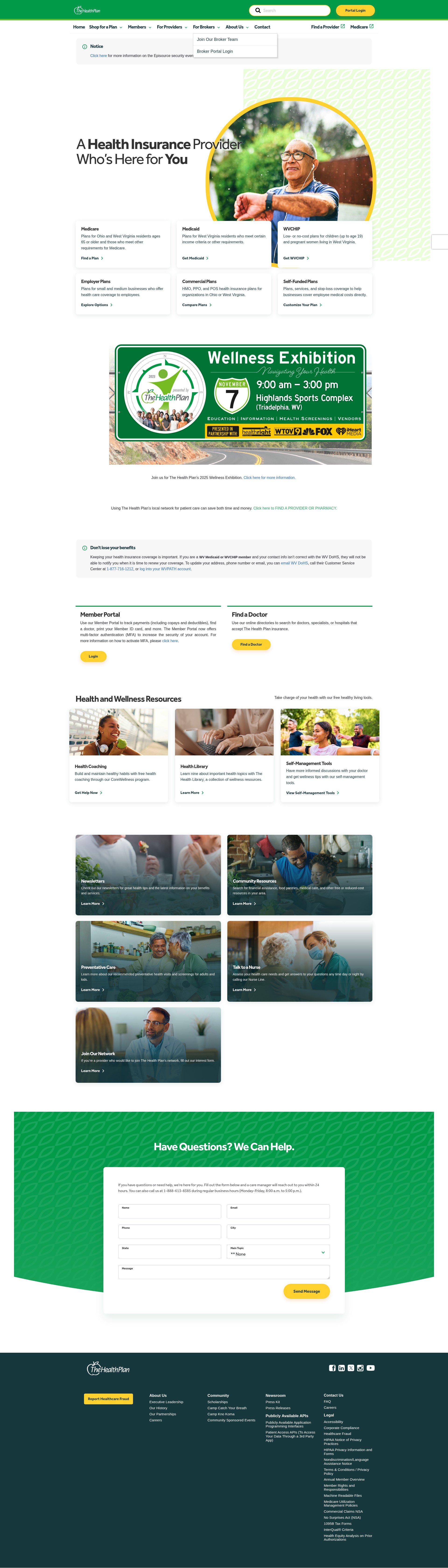 Screenshot of healthplan.org