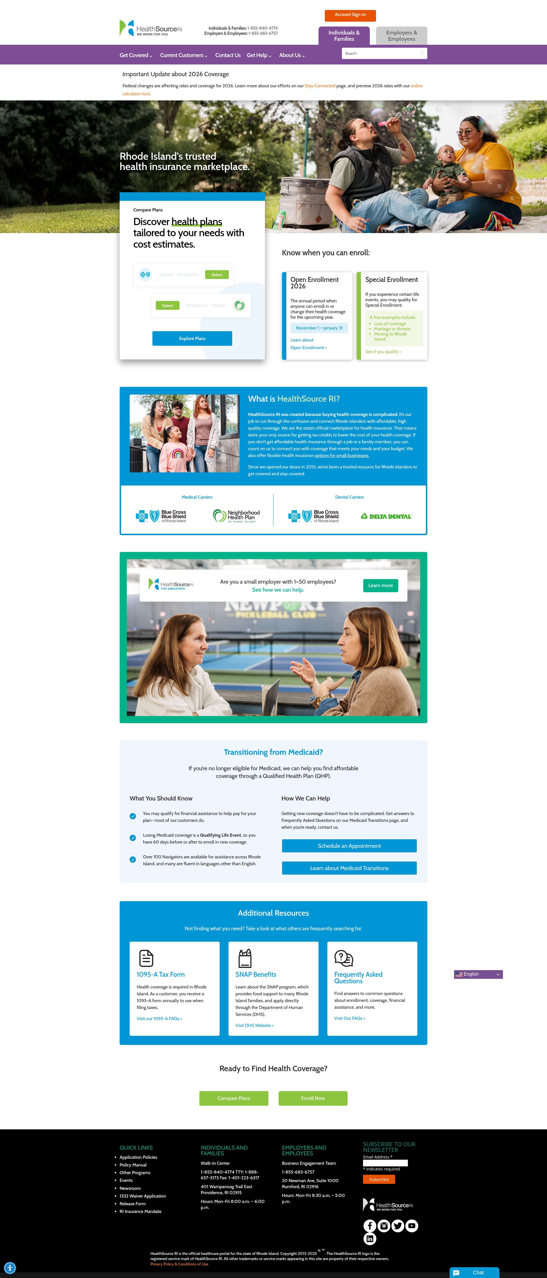 Screenshot of healthsourceri.com