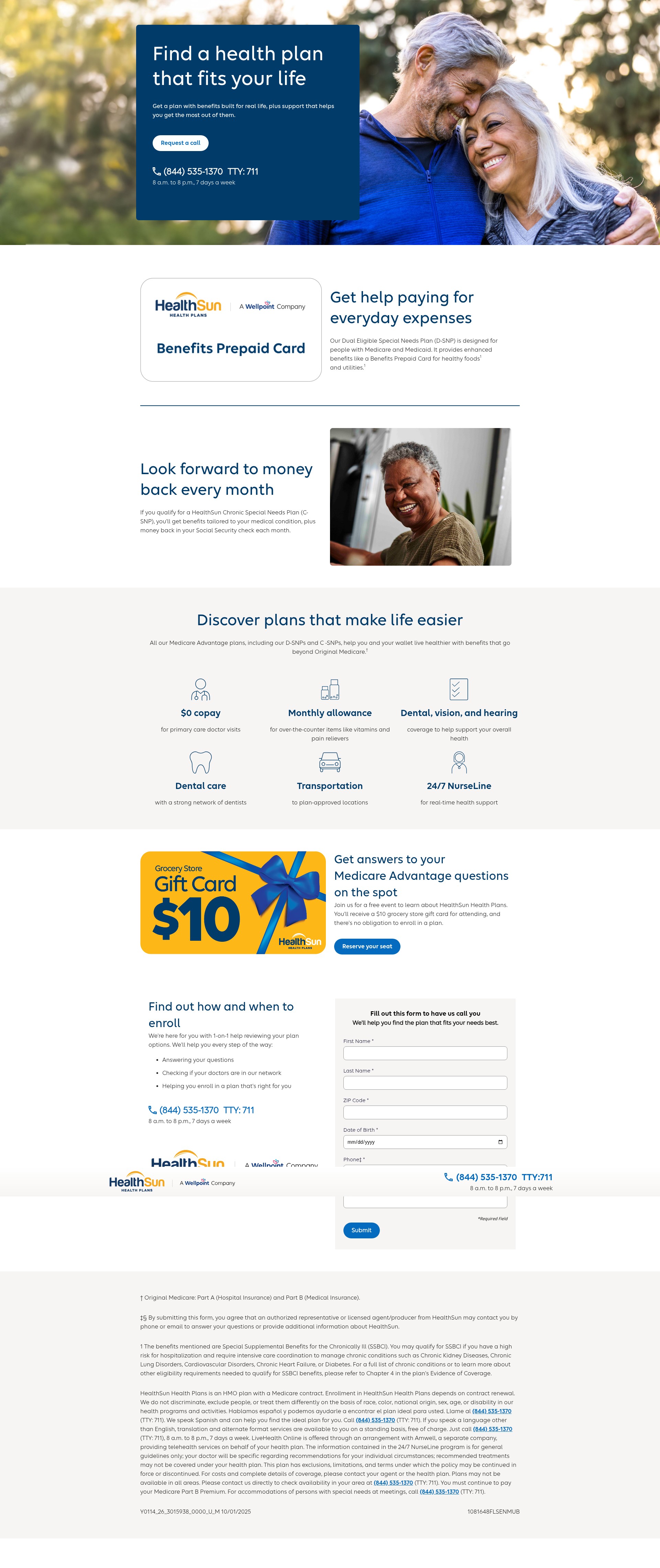 Screenshot of healthsunmedicareplan.com