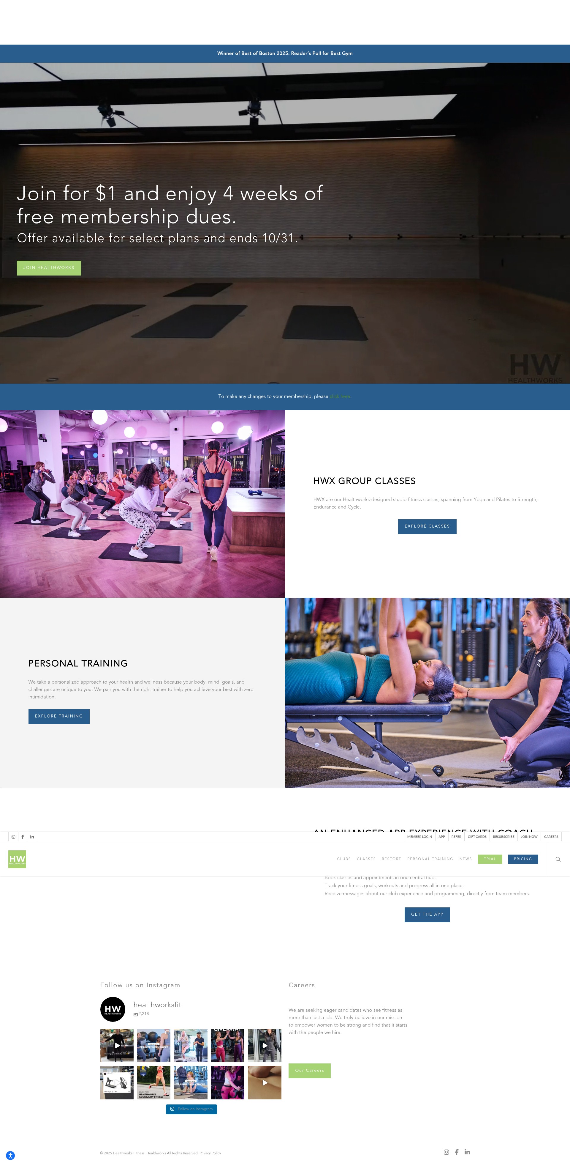 Screenshot of healthworksfitness.com