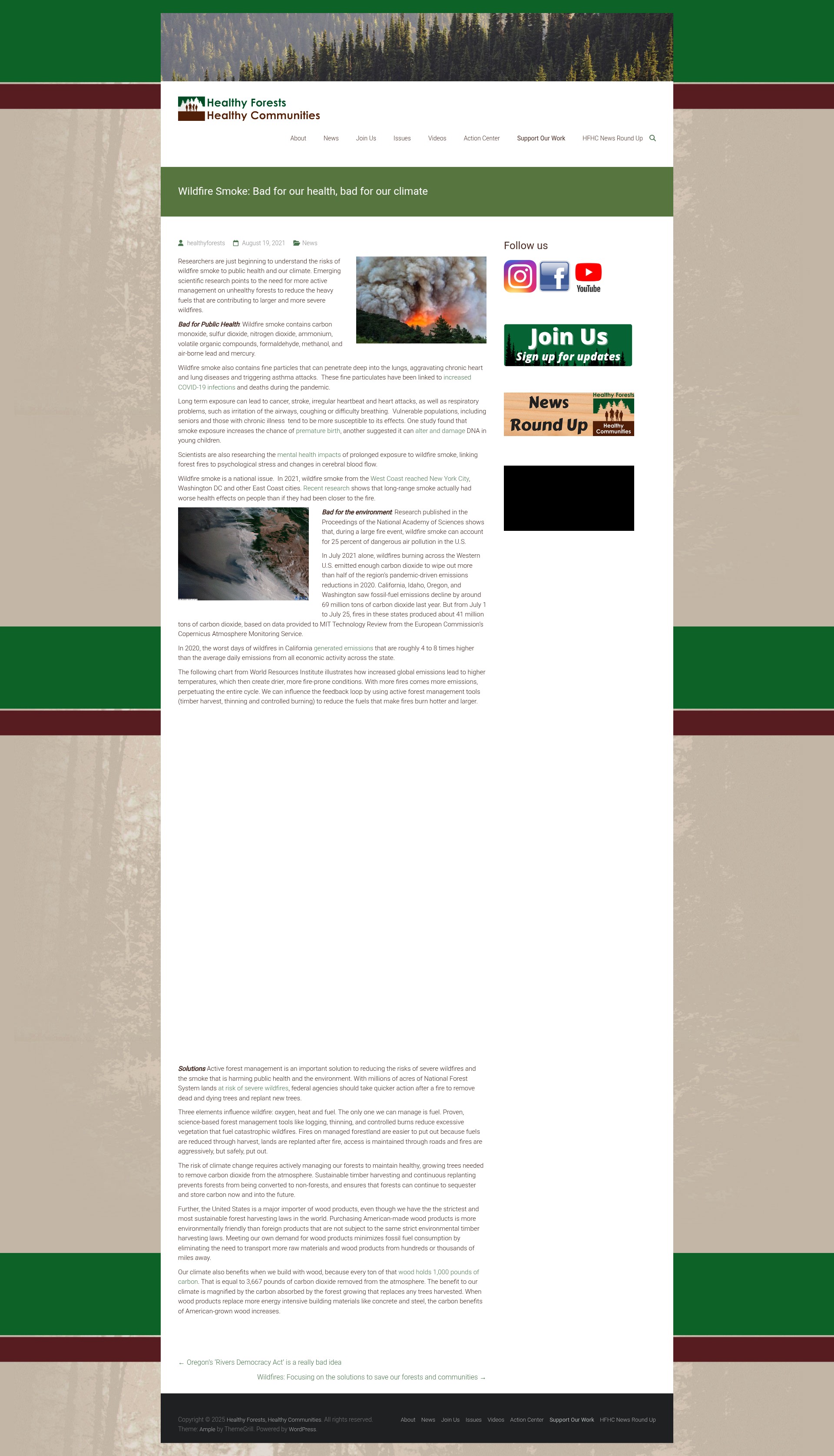 Screenshot of healthyforests.org
