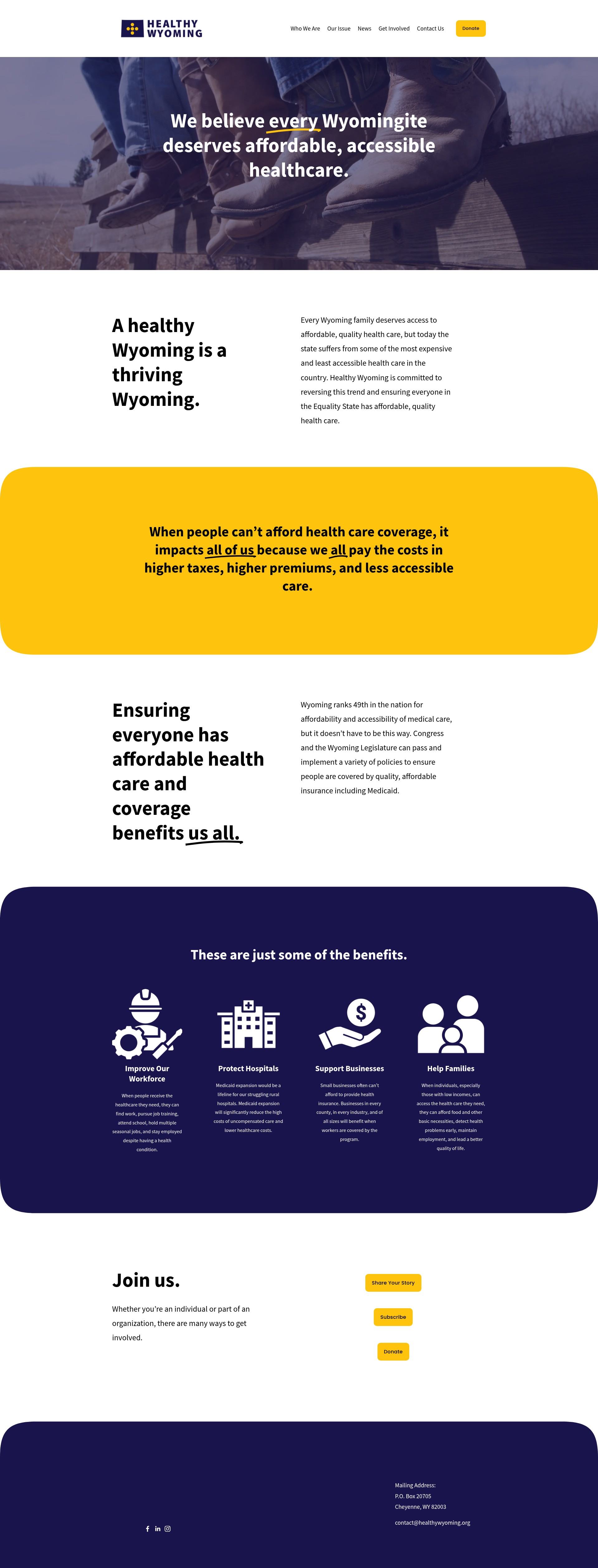 Screenshot of healthywyoming.org