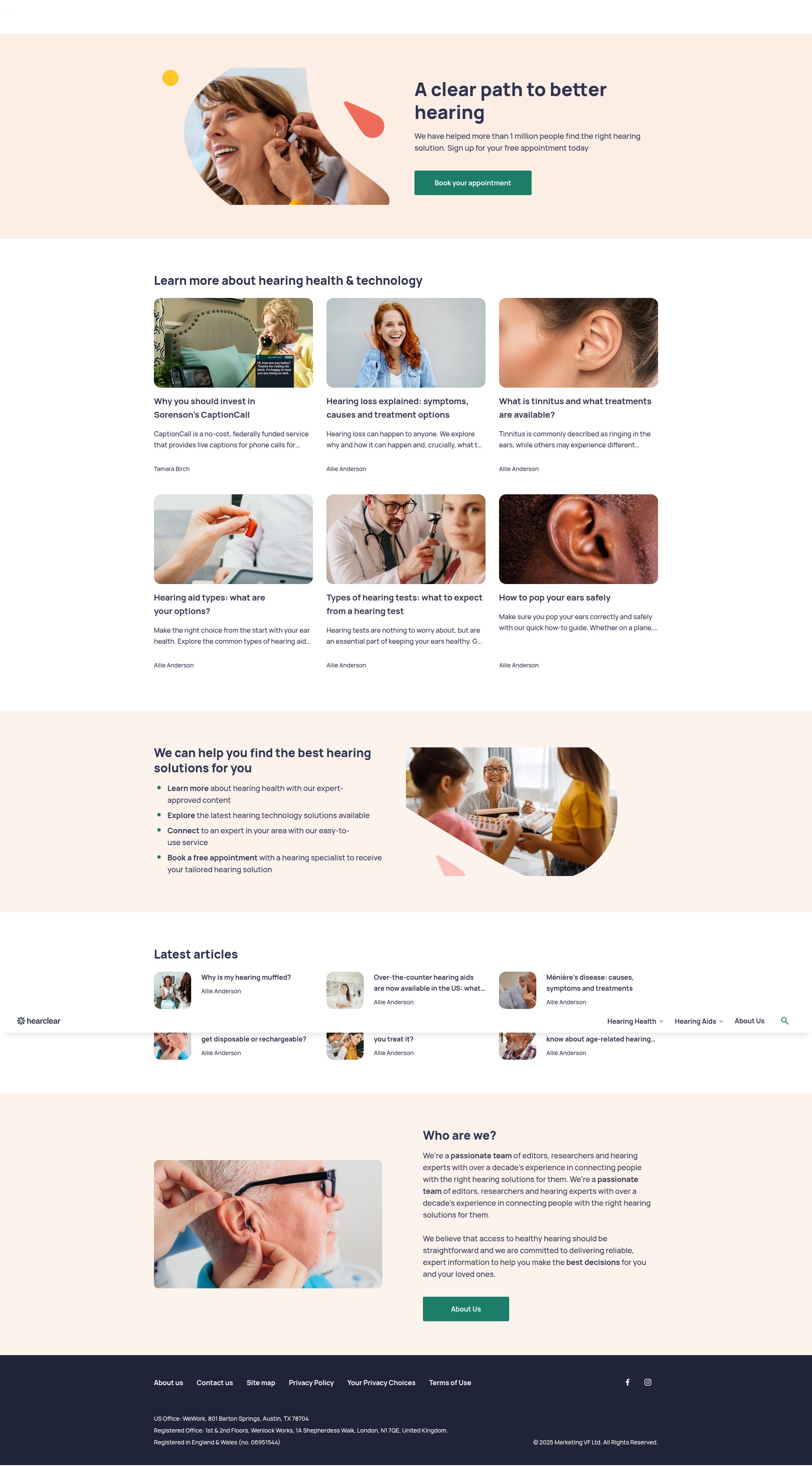 Screenshot of hearclear.com