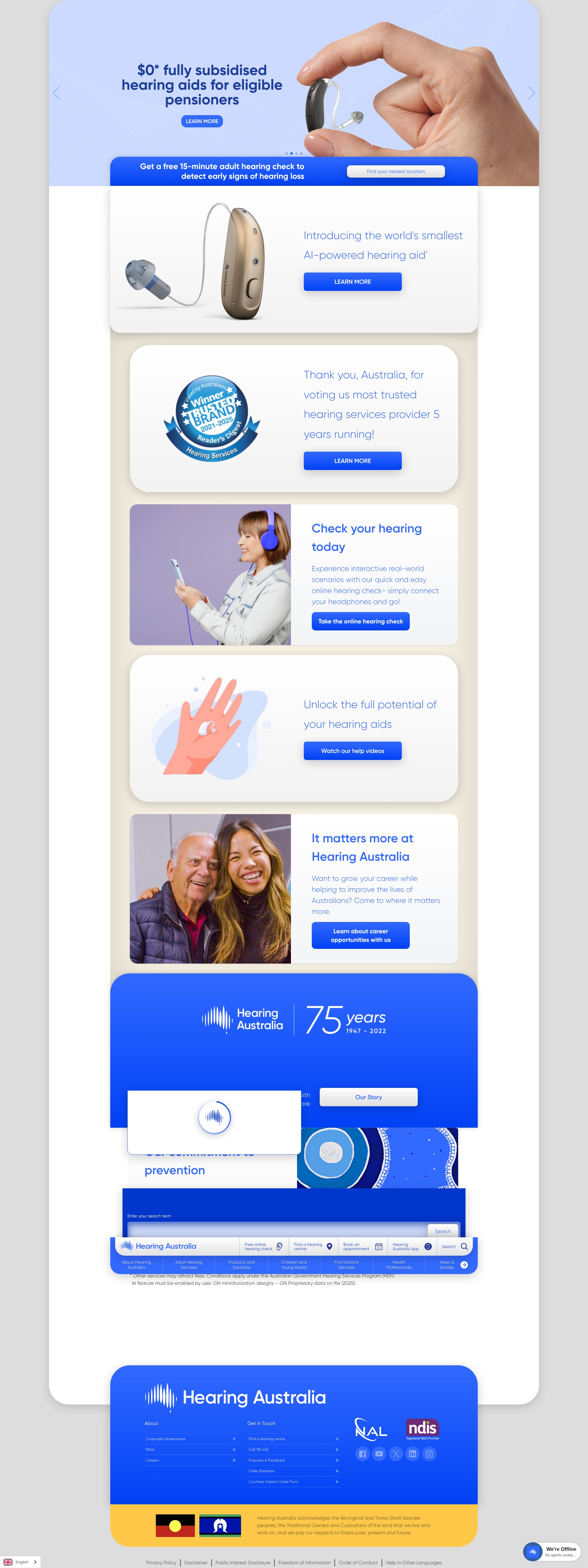Screenshot of hearing.com.au