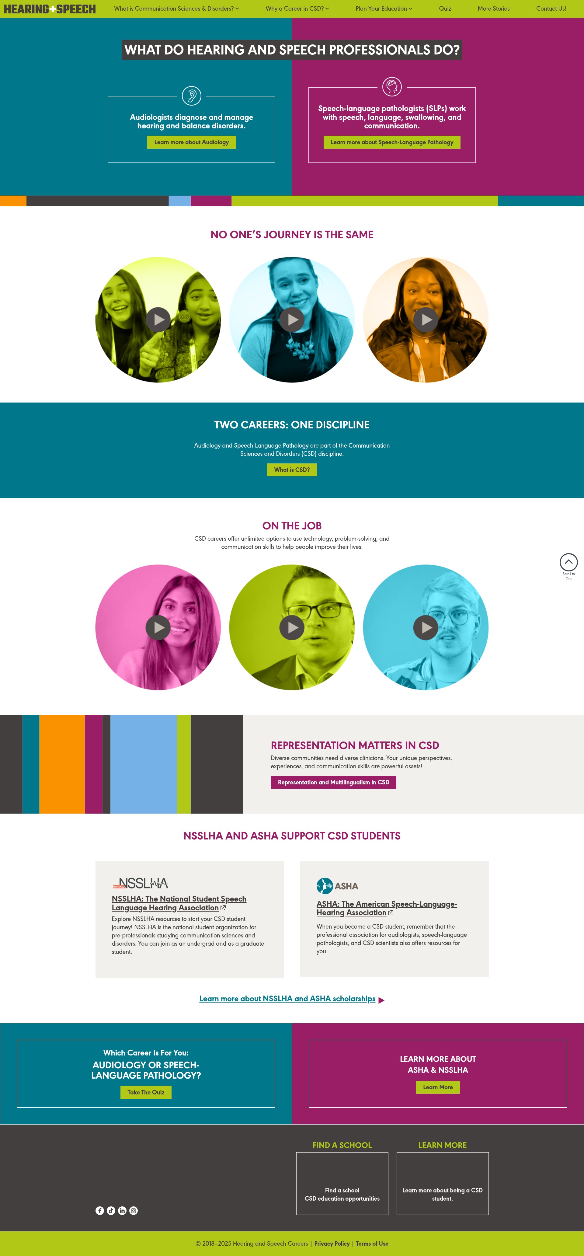 Screenshot of hearingandspeechcareers.org