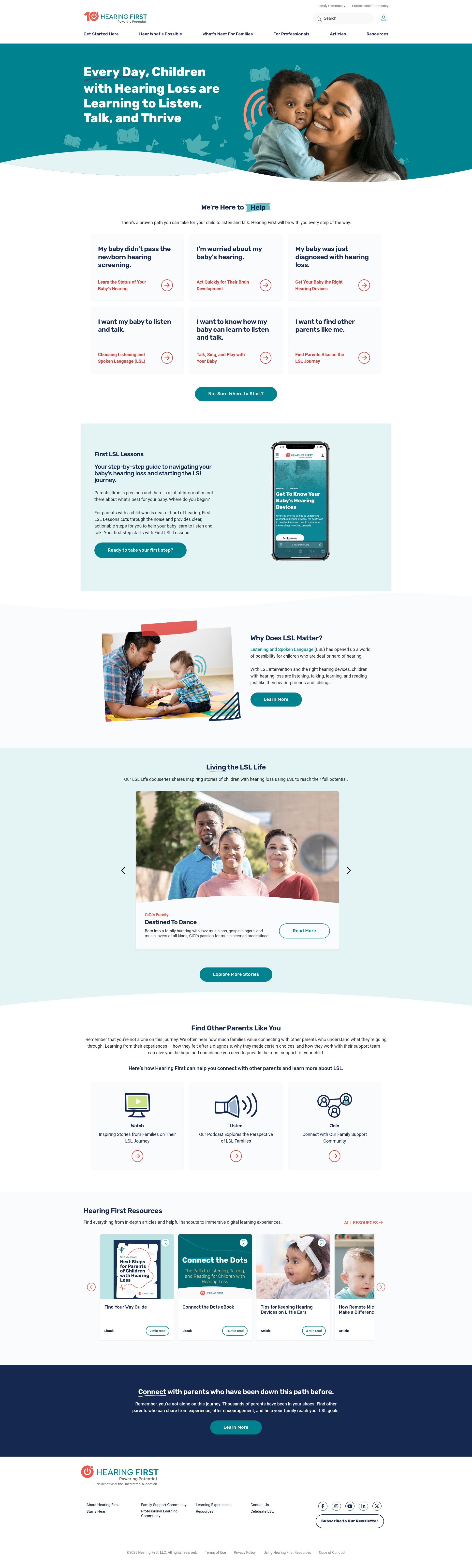 Screenshot of hearingfirst.org