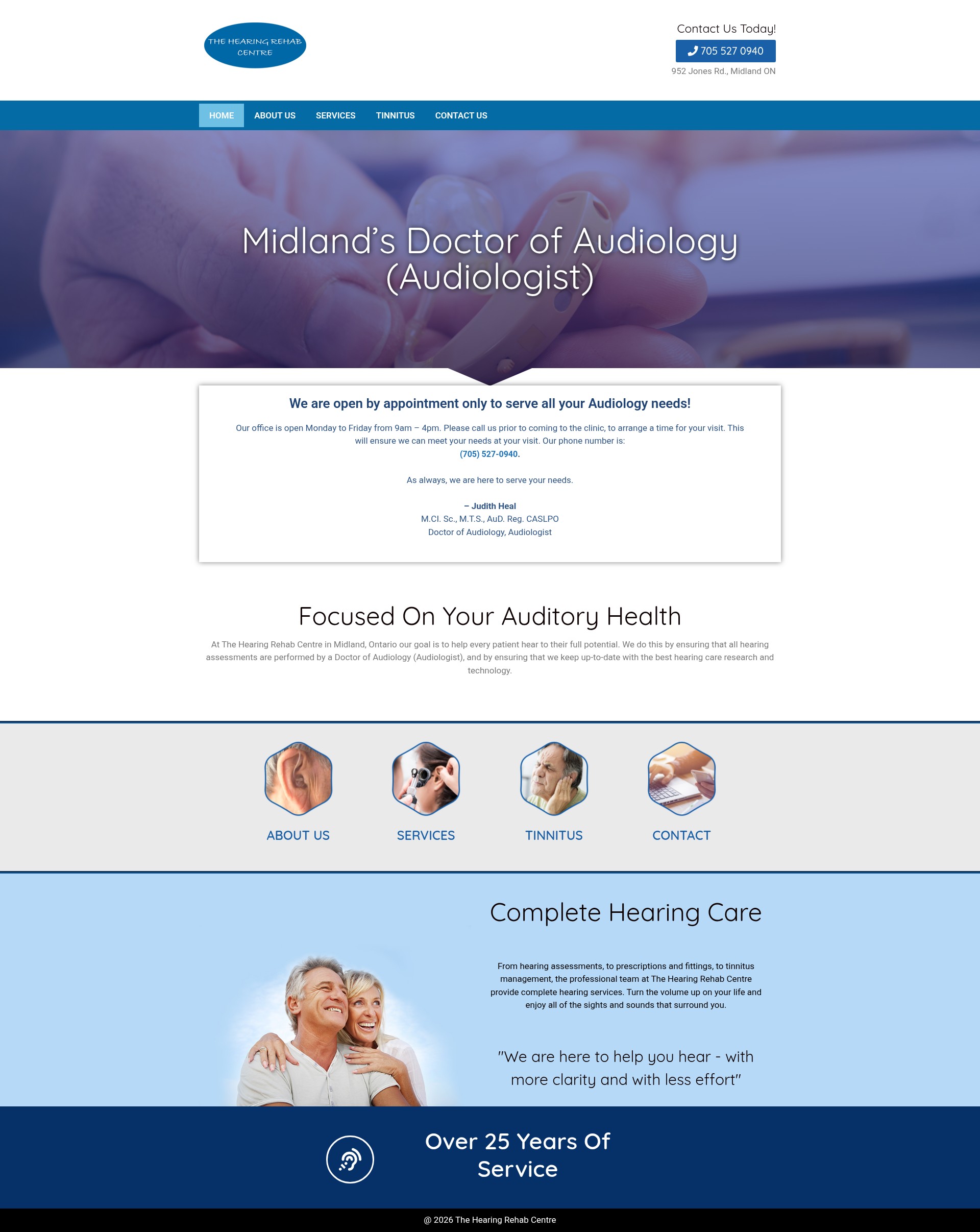 Screenshot of hearingrehabcentre.ca