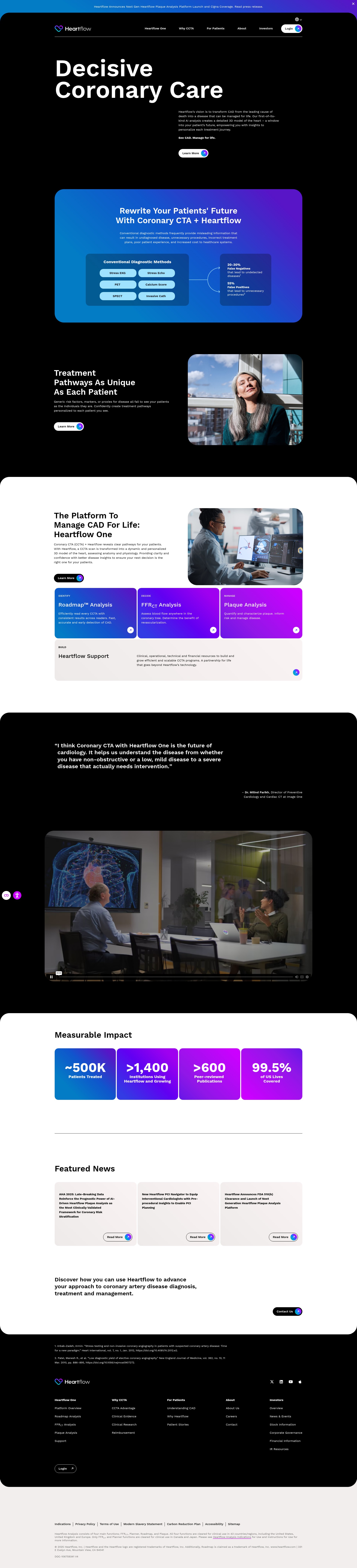 Screenshot of heartflow.com