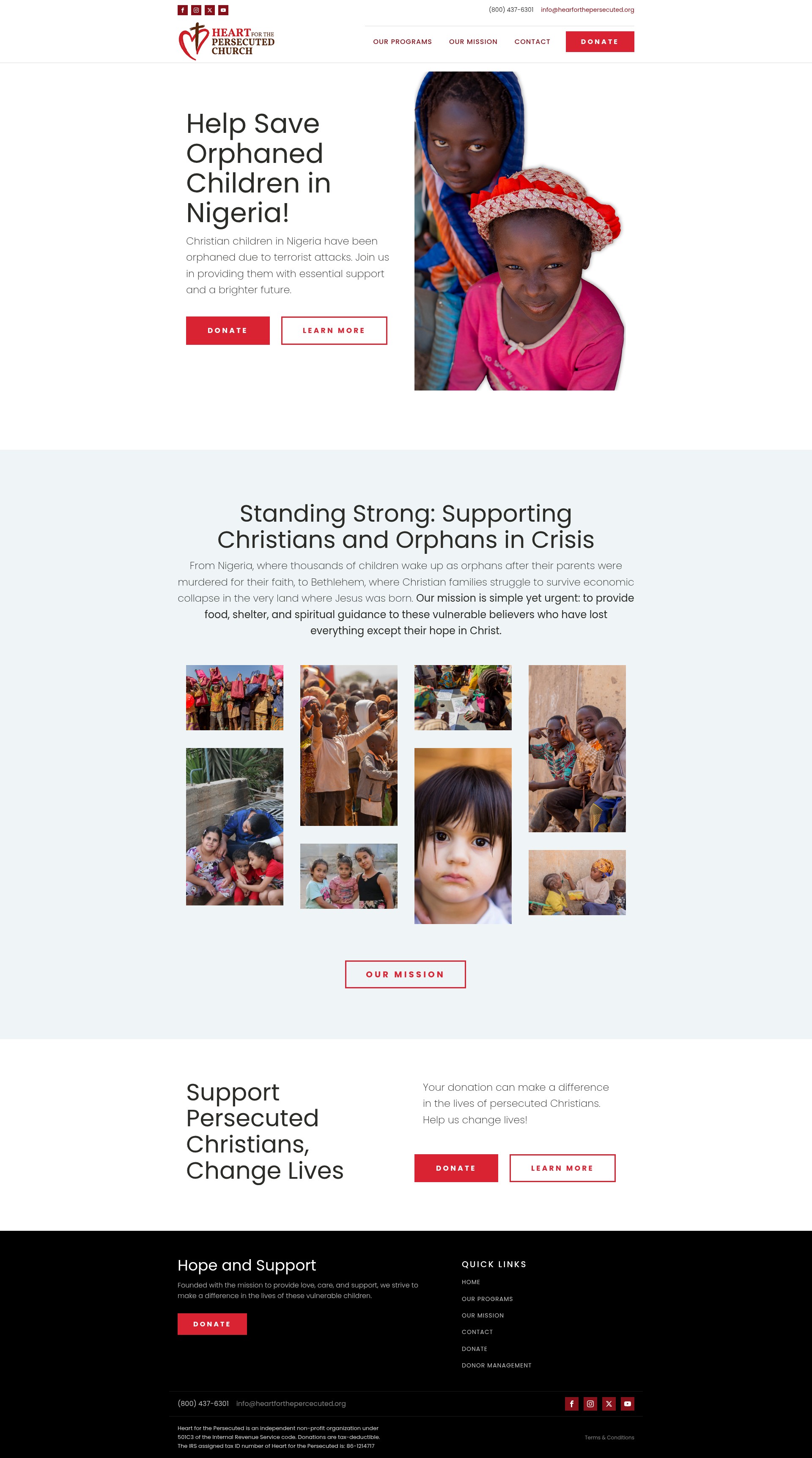 Screenshot of heartforthepersecuted.org