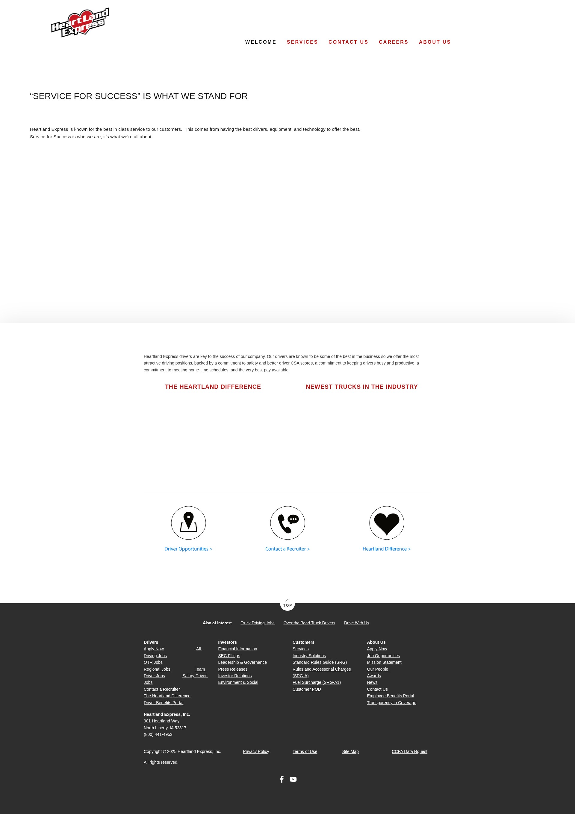 Screenshot of heartlandexpress.com