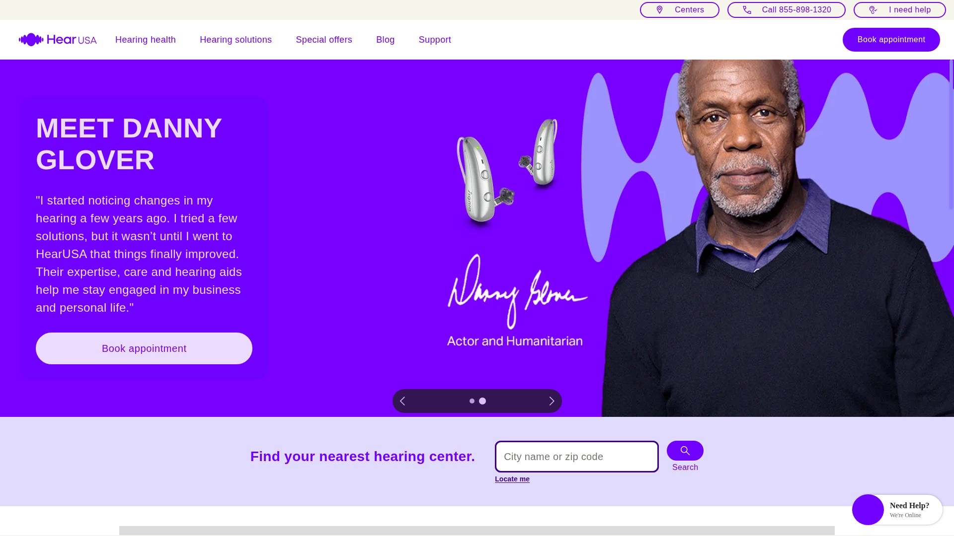 Screenshot of hearusa.com