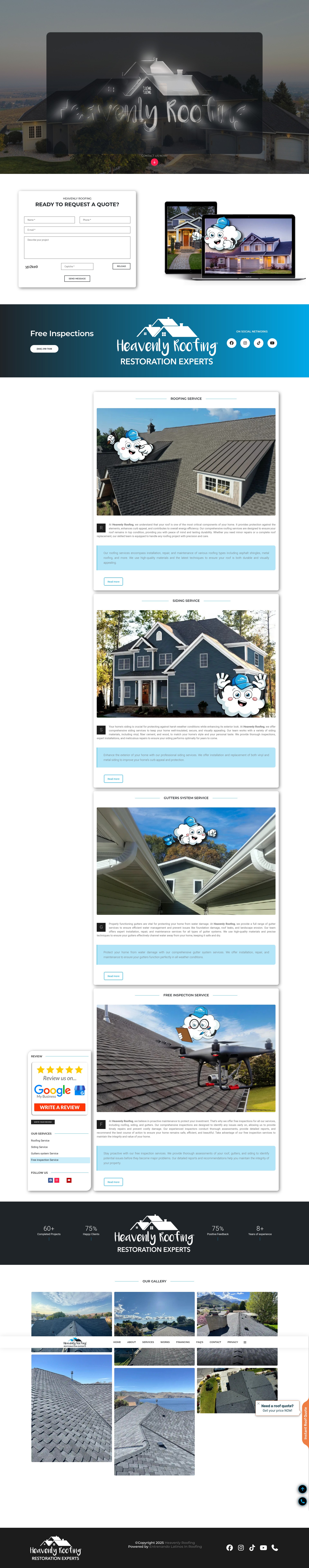 Screenshot of heavenly-roofing.com