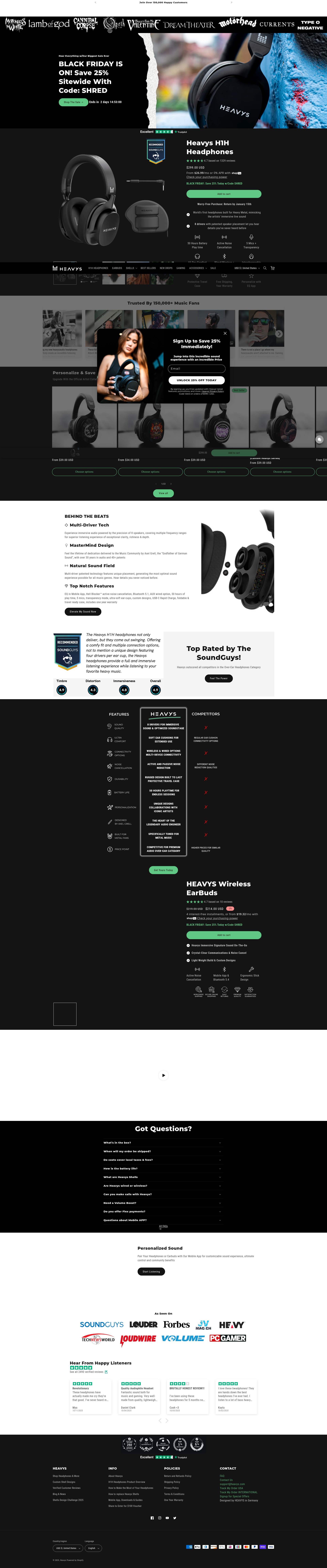 Screenshot of heavys.com