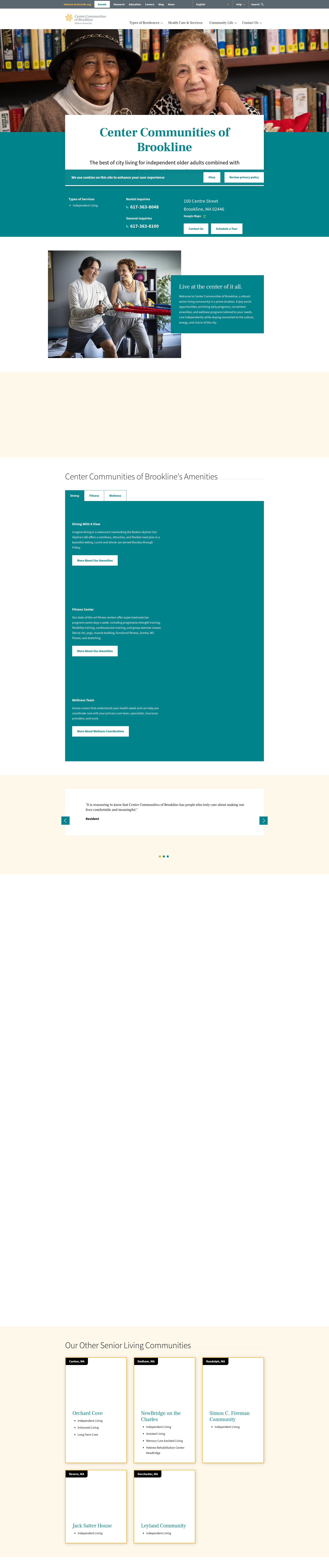 Screenshot of hebrewseniorlife.org