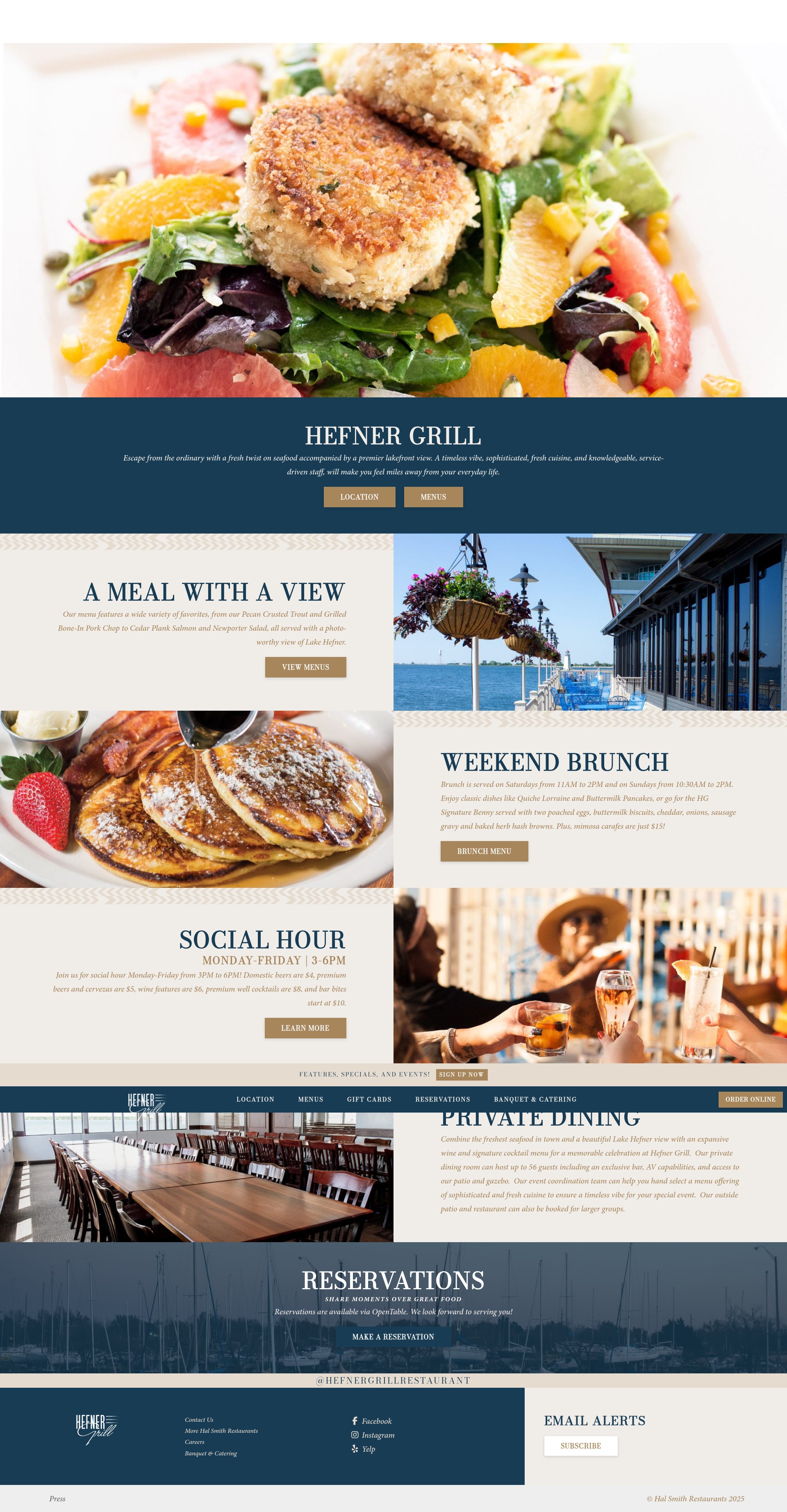 Screenshot of hefnergrill.com