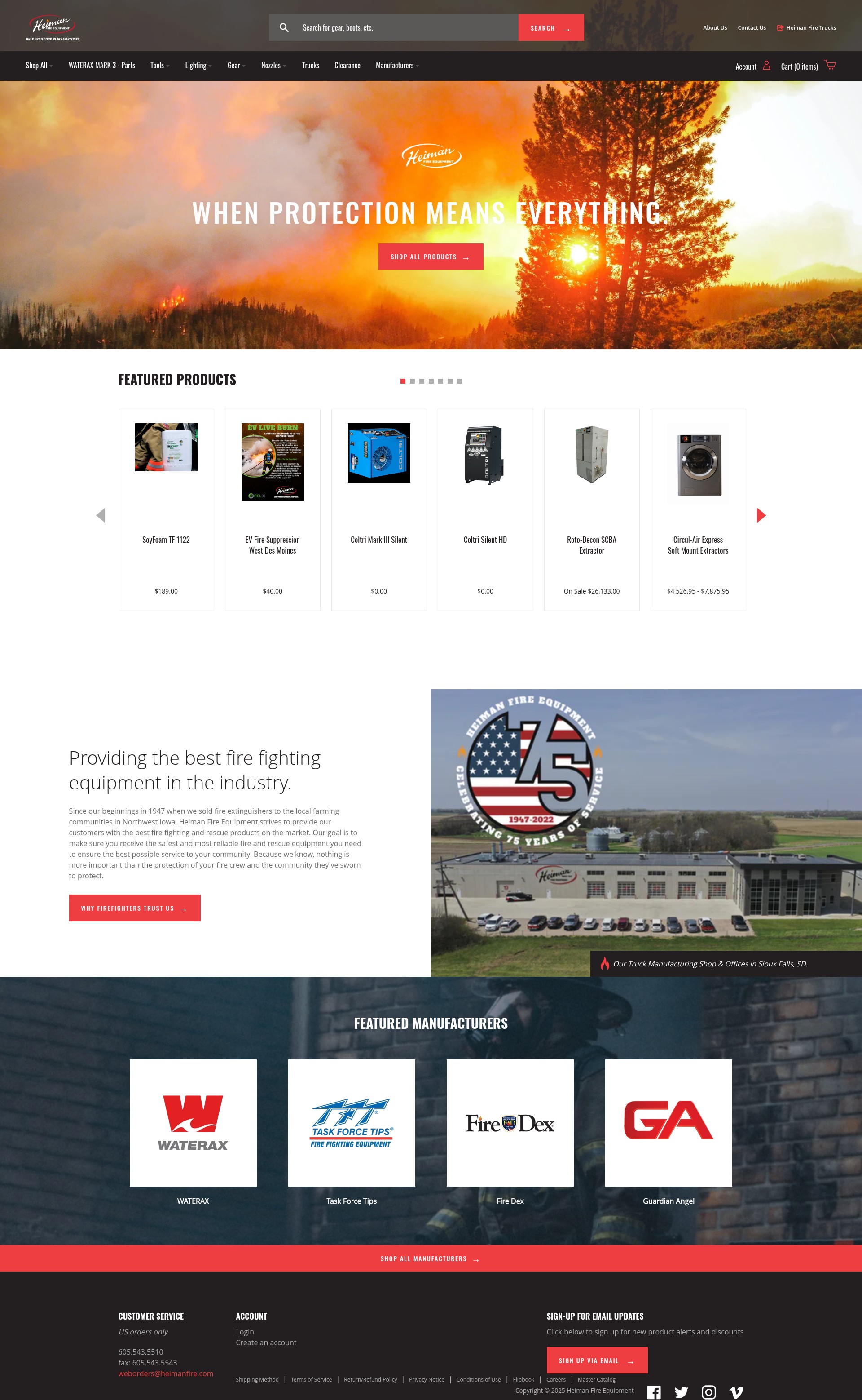 Screenshot of heimanfireequipment.com
