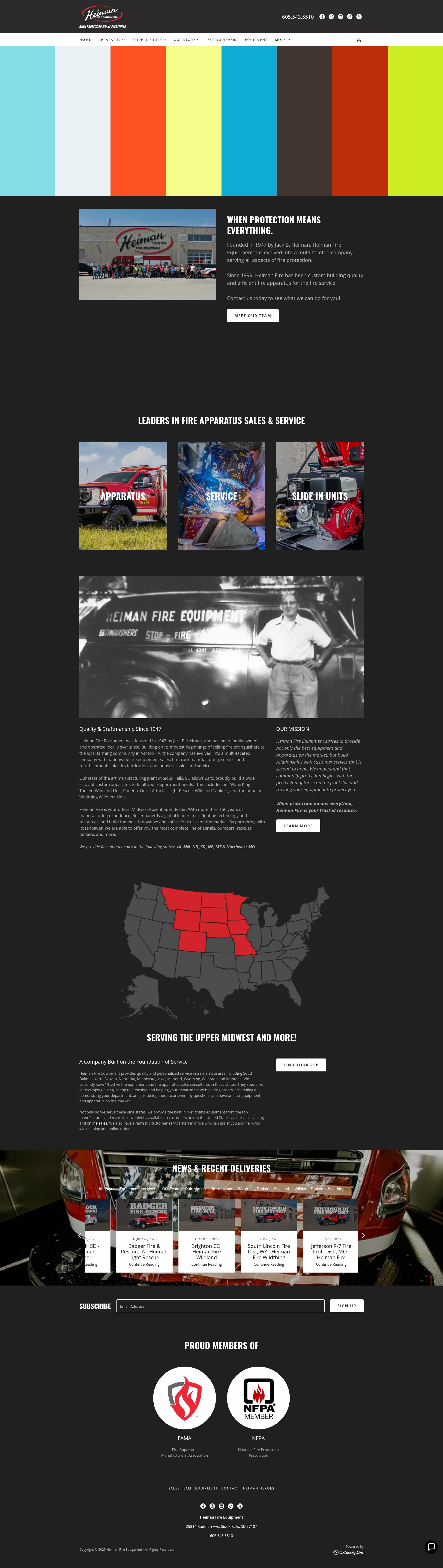 Screenshot of heimanfiretrucks.com